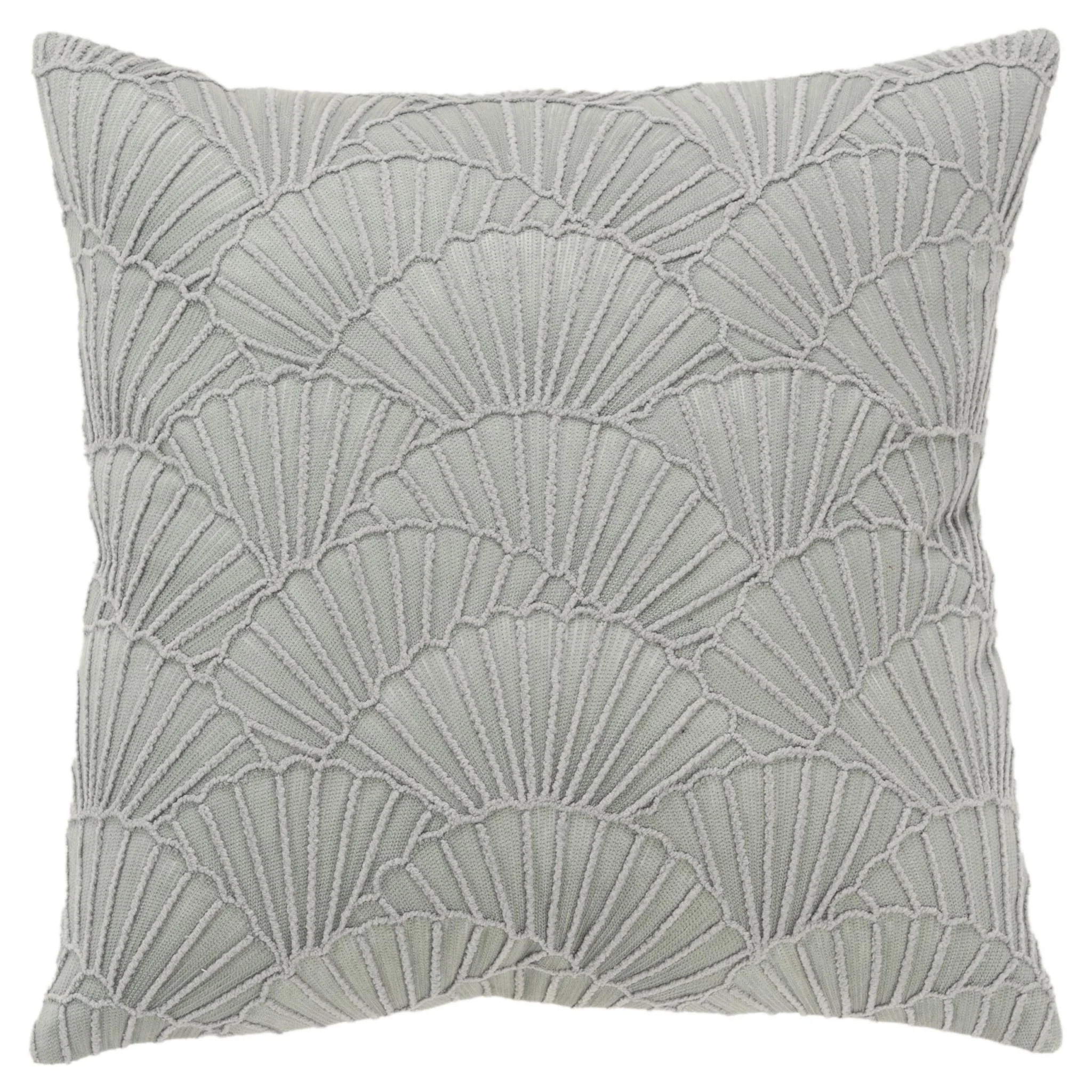 Embroidered Fan Square Pillow