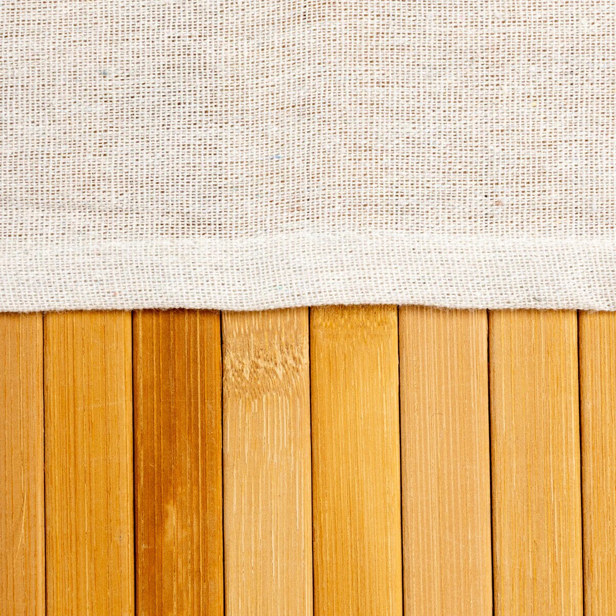 Household Essentials Bamboo Double Laundry Hamper with Rope Handles and Removable Laundry Bag
