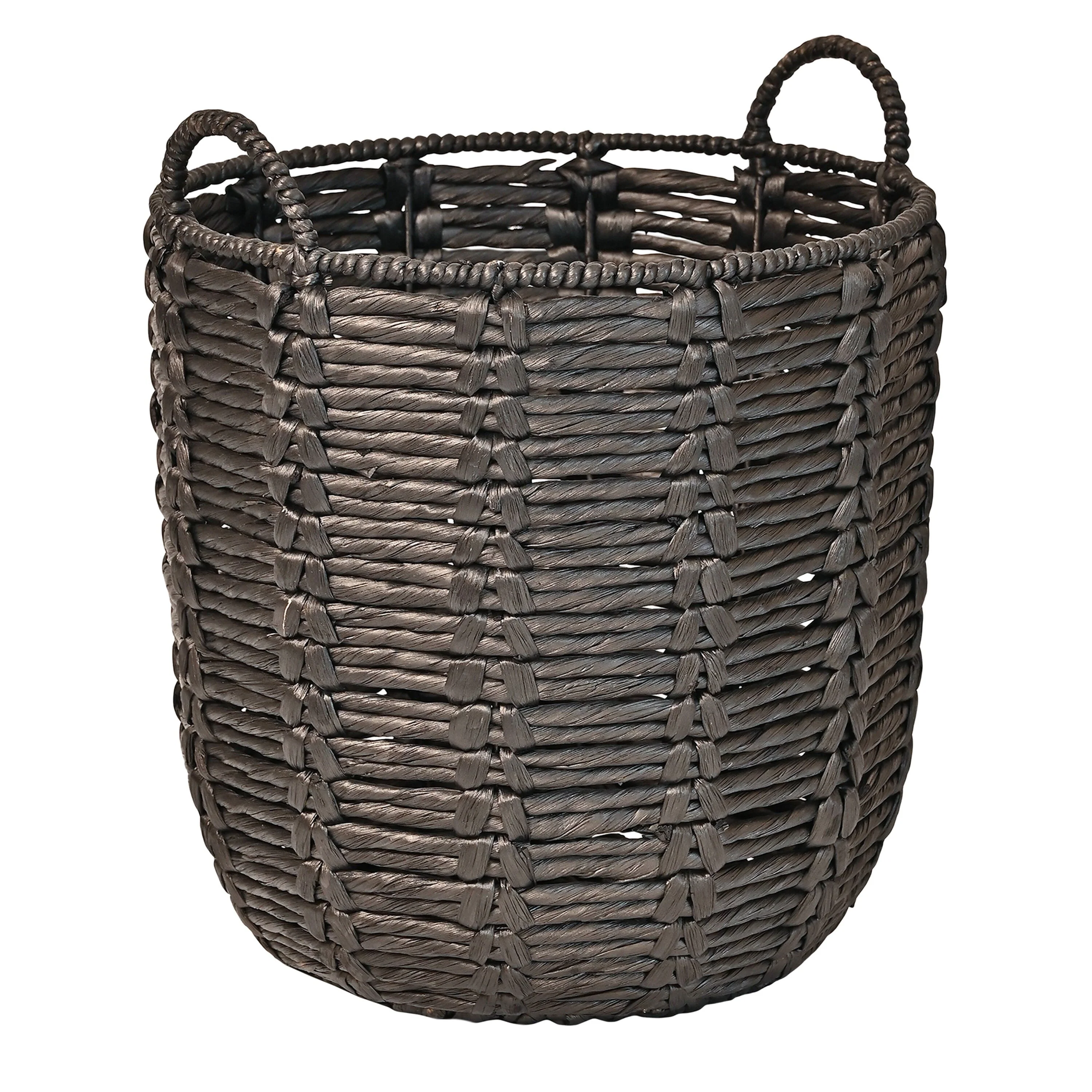 happimess Bohemian Hand-Woven Abaca Basket with Handles