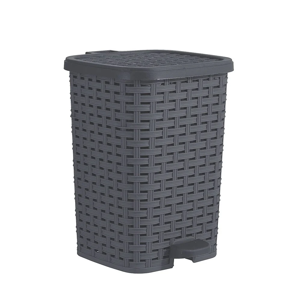 Superio Rattan Step On Trash Can with Removable Liner