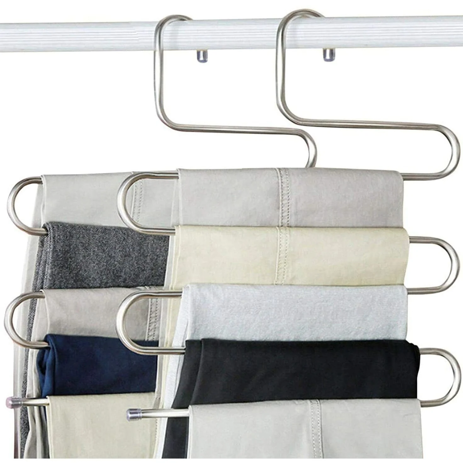 5-Layer S-Shape Hanger for Pants and Scarves Closet Space Saver