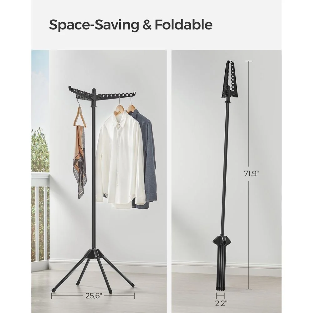 Stainless Steel Foldable Clothes Drying Rack with 360° Rotatable Arms Large Capacity and Space-Saving Design