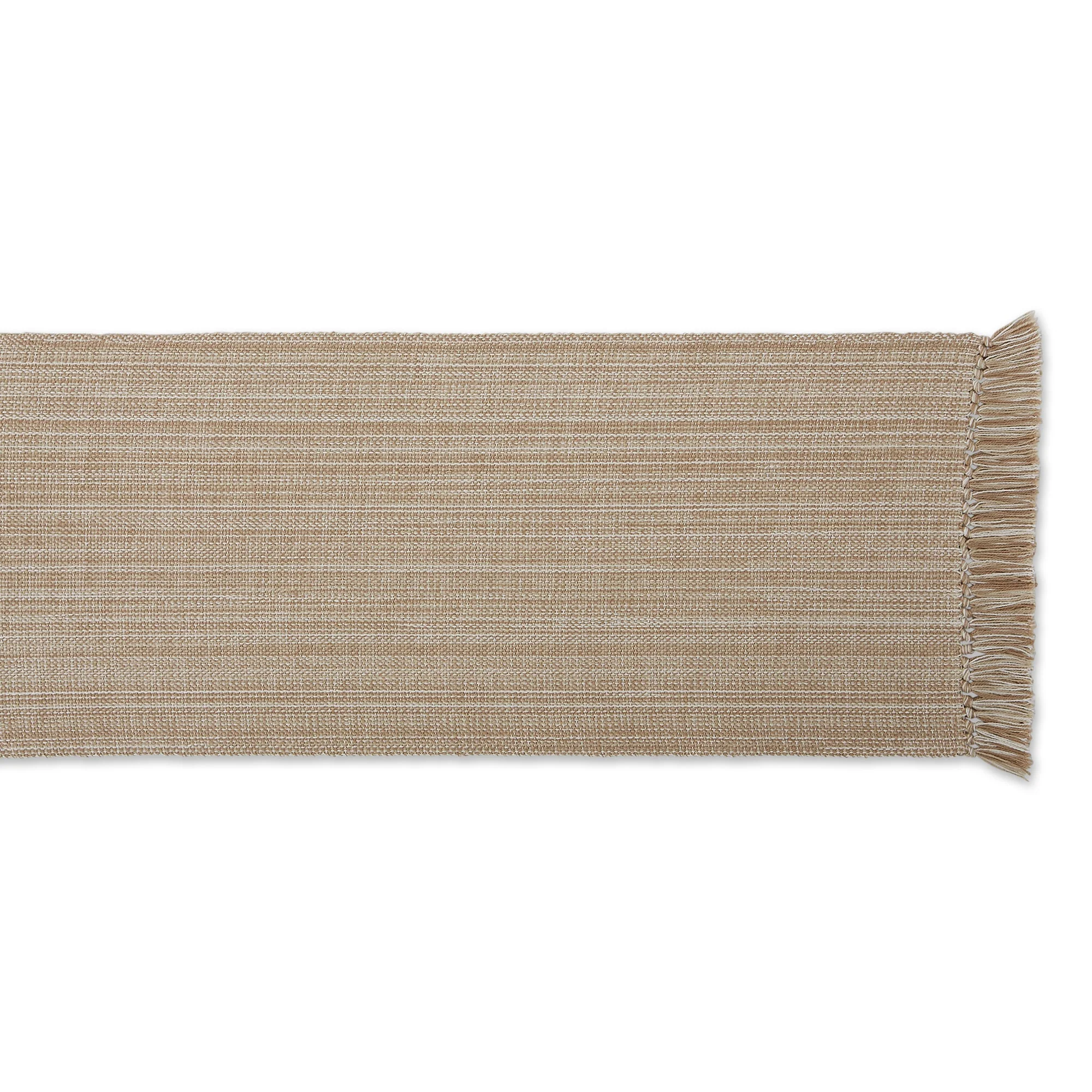 Taupe Variegated Fringe Table Runner 13X72