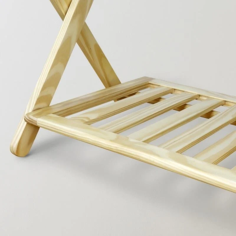 Hotel-style Luggage Rack with Shelf