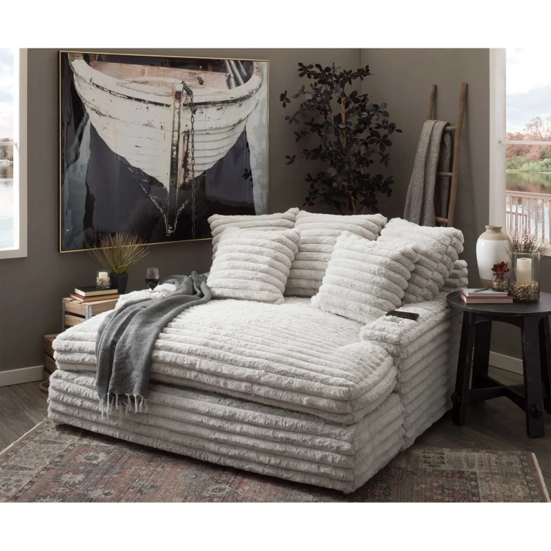 Summer Flash Sale! Limited-Time Promotion—Nestle Chaise Lounge With Dual Cupholders And Charging Ports