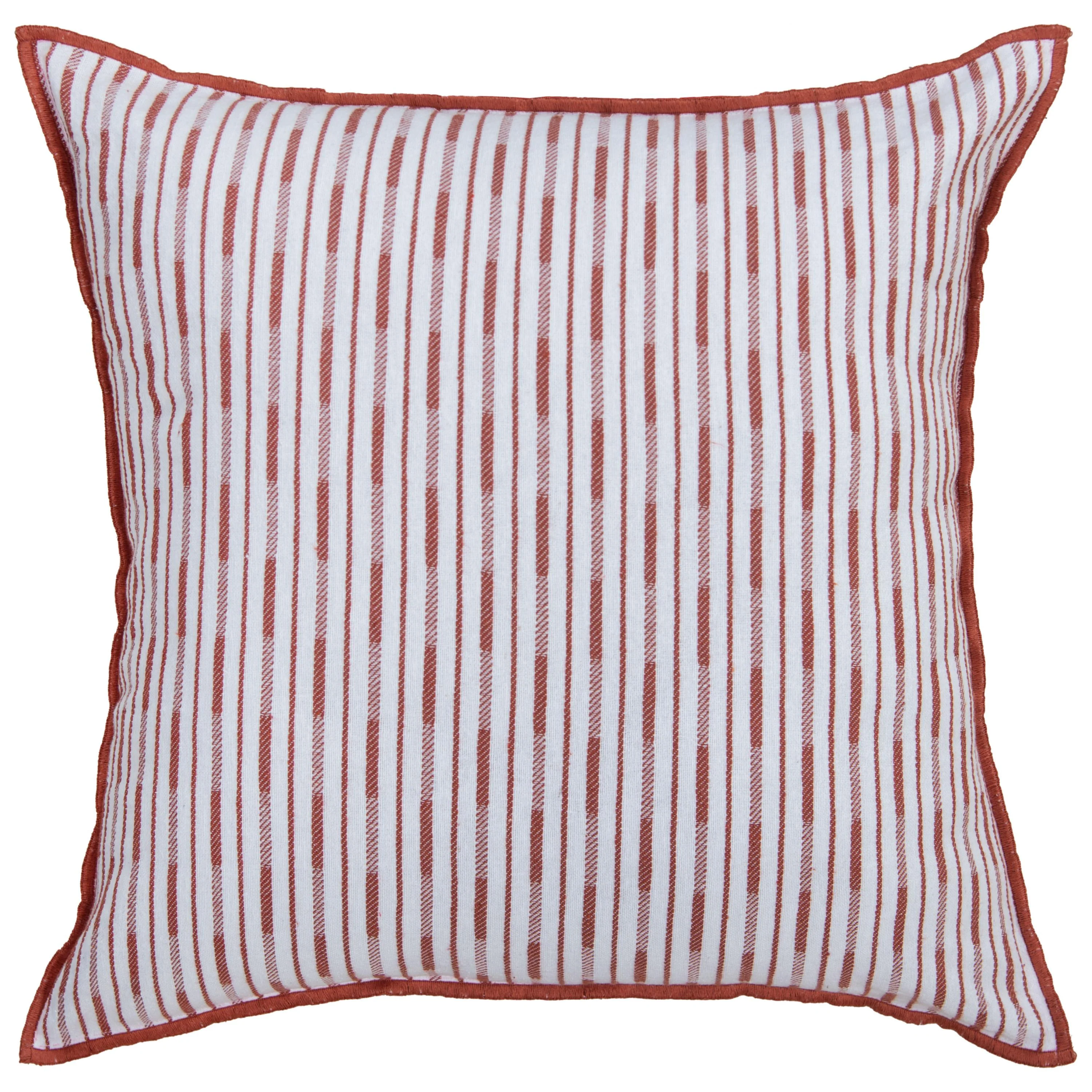 Woven Stripe Border  Decorative Throw Pillow