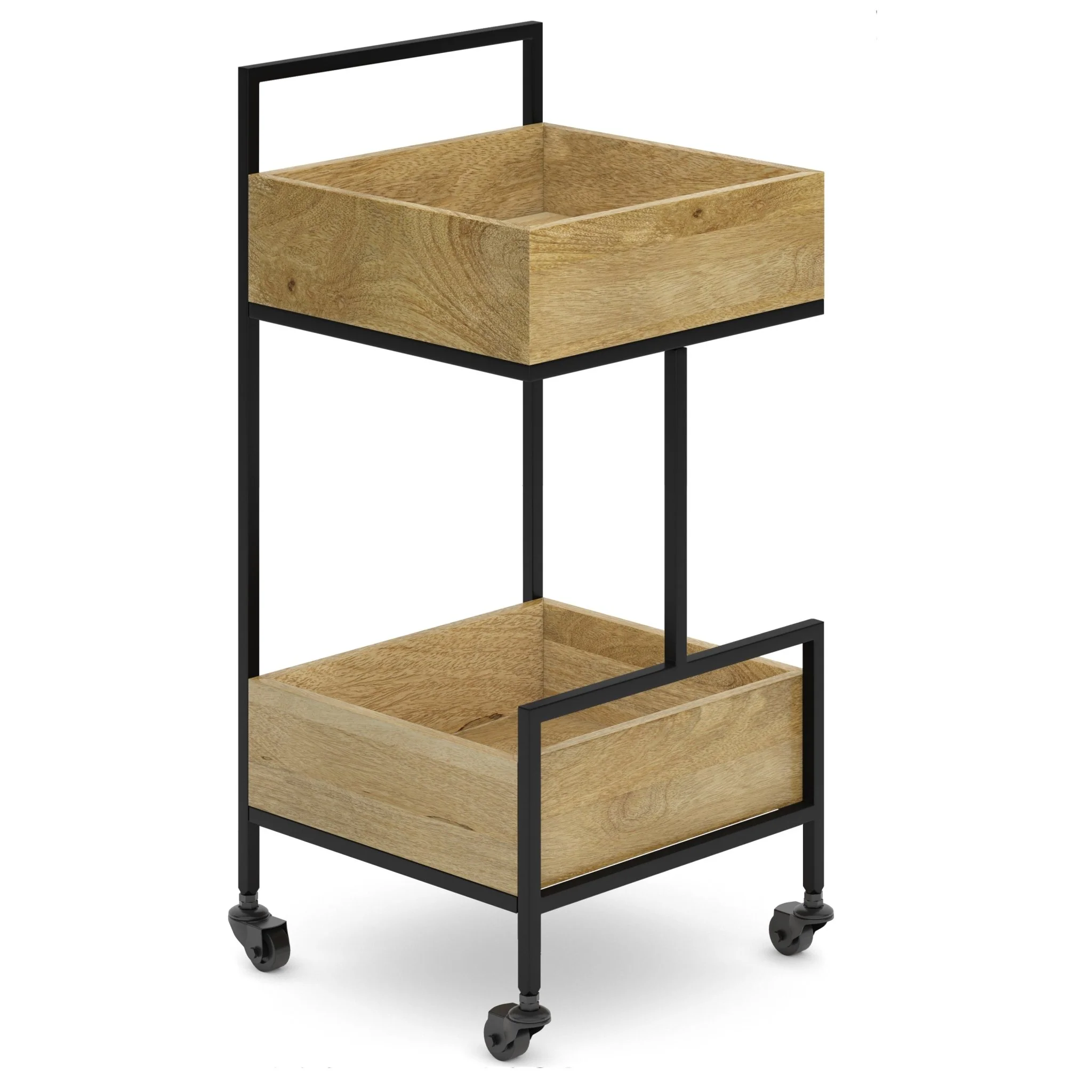 16 Bar Cart with Bottom Shelf and Locking Casters