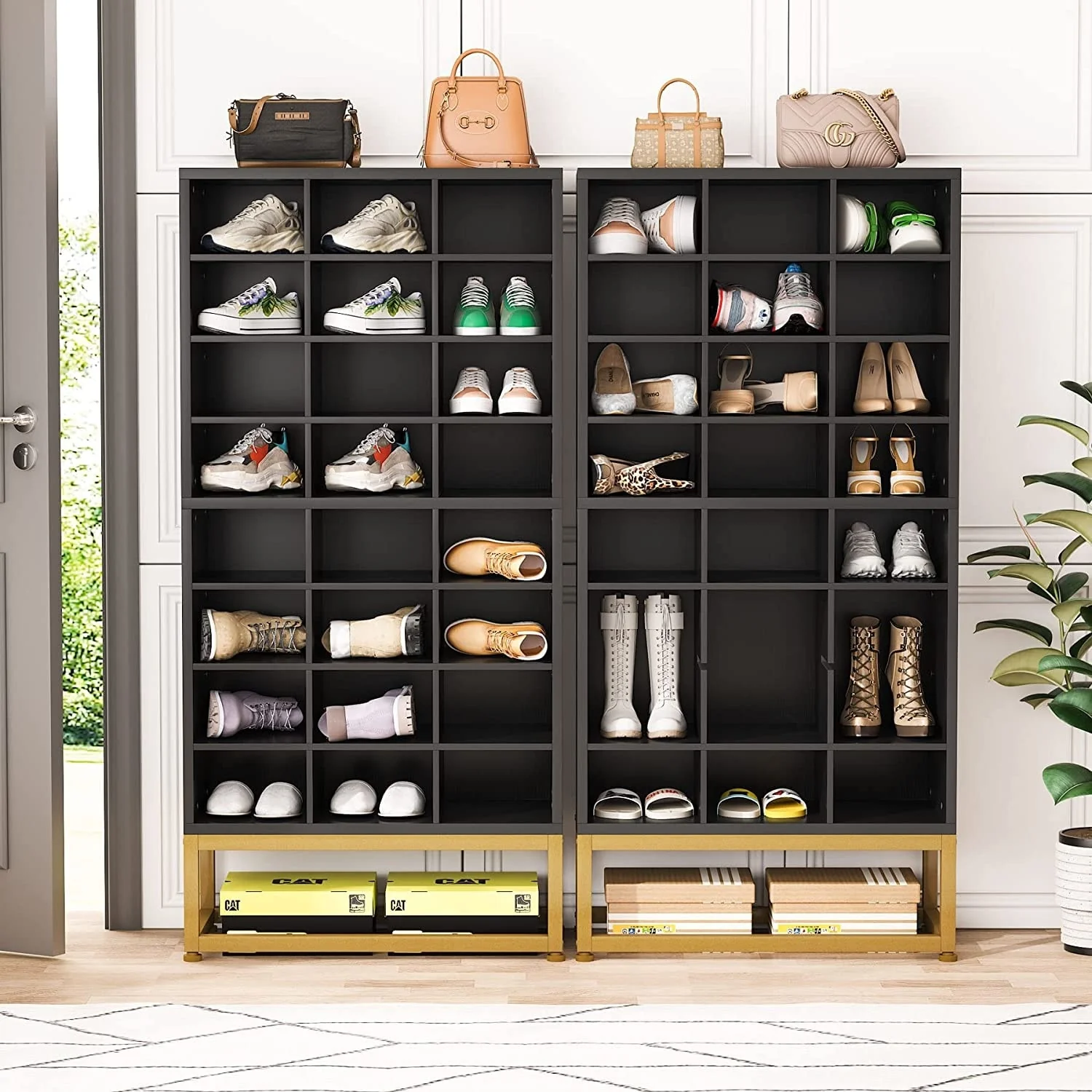 8-tier Shoe Storage Cabinet Organizer Rack with 24 Cubbies