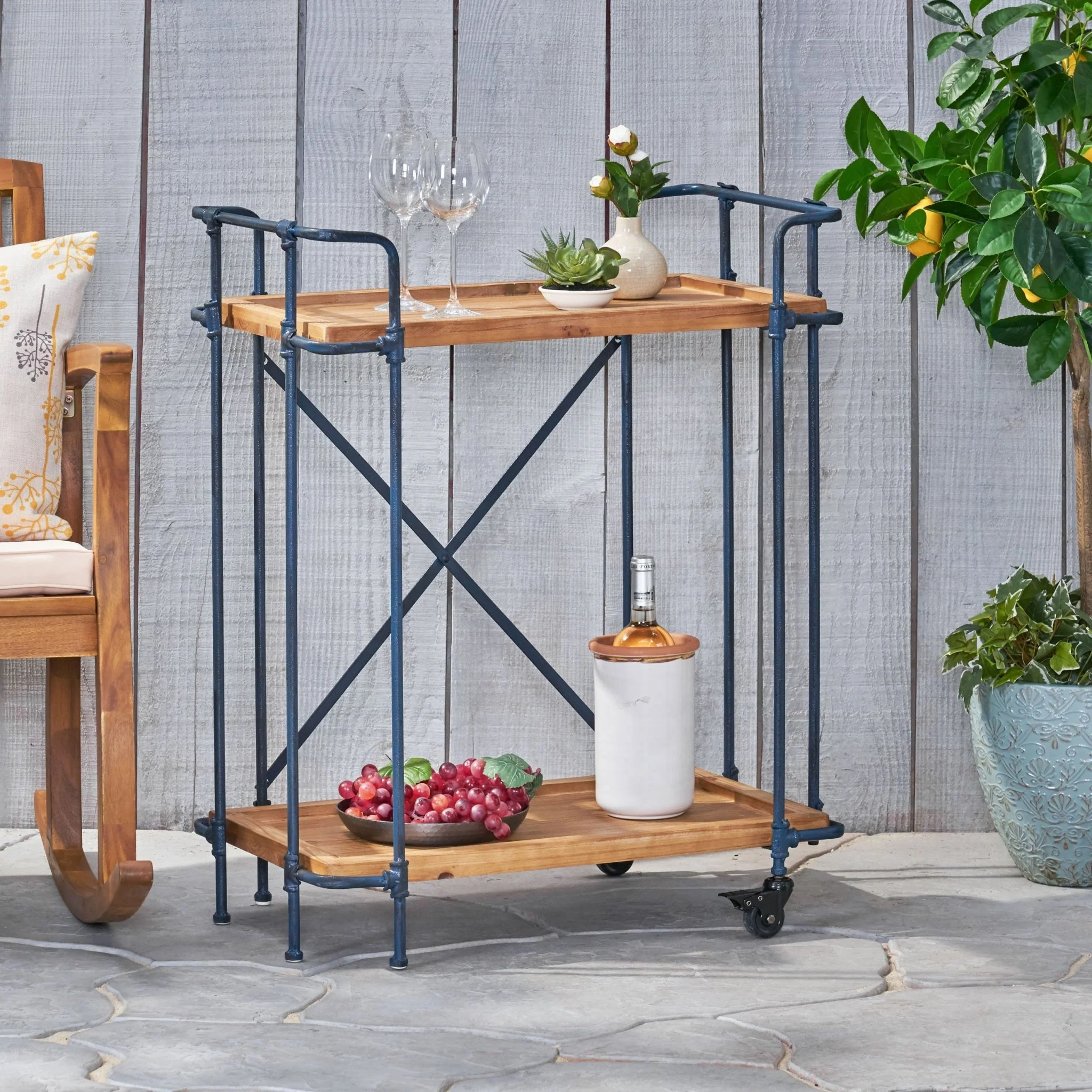 Metal Frame Bar Cart
