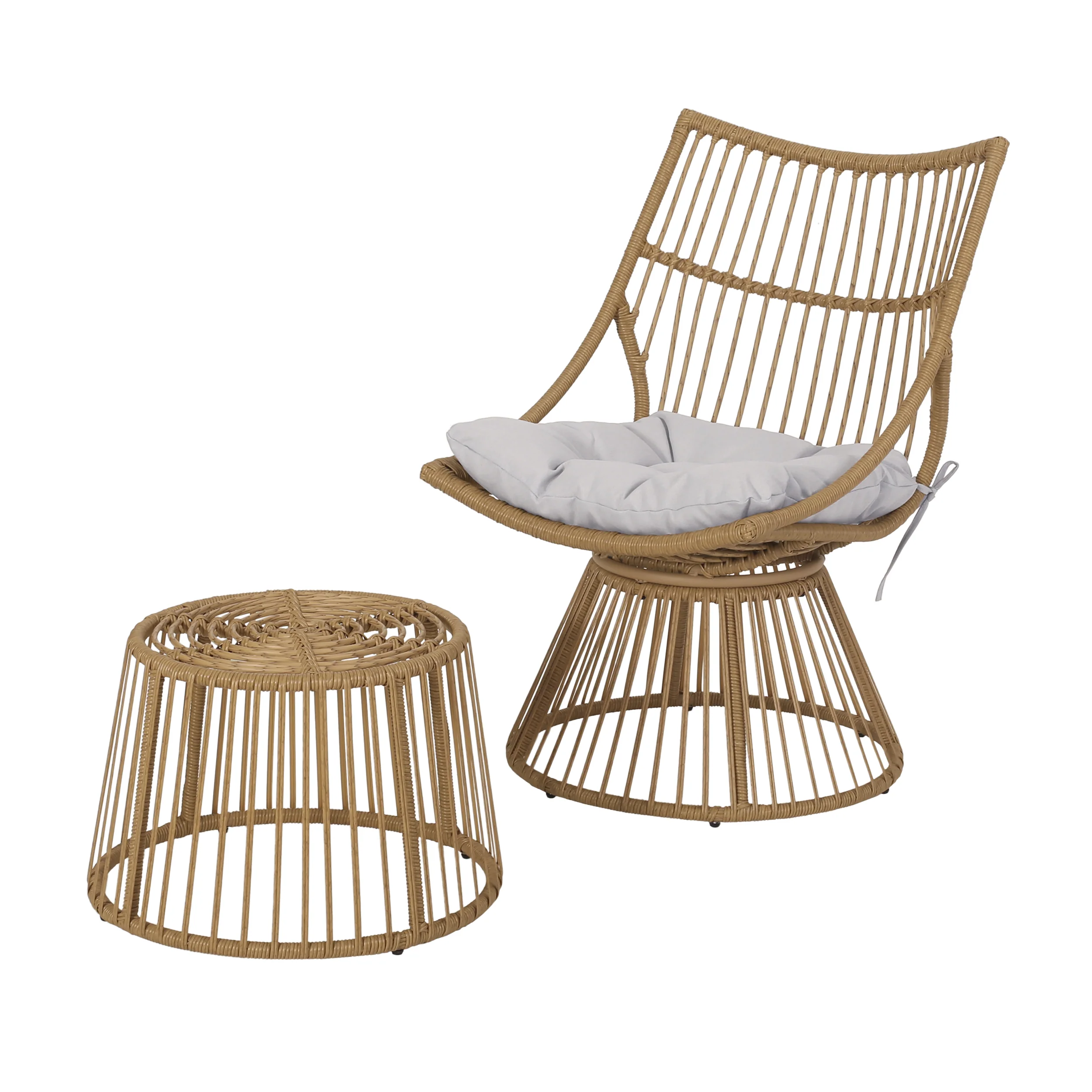 Enduring 2-Piece Rattan Patio Set with Club Chair and Side Table