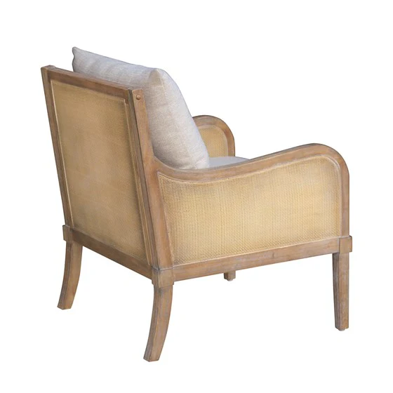 Upholstered Accent Chair with Removable Back Cushion and Curved Arms