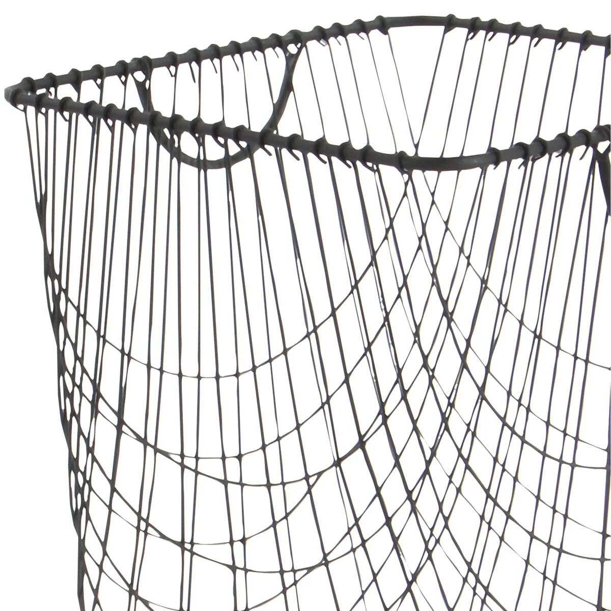 Metal Deep Set Wire Mesh Rolling Laundry Basket Storage Cart with Handles - Black, Gold, White - CosmoLiving by Cosmopolitan