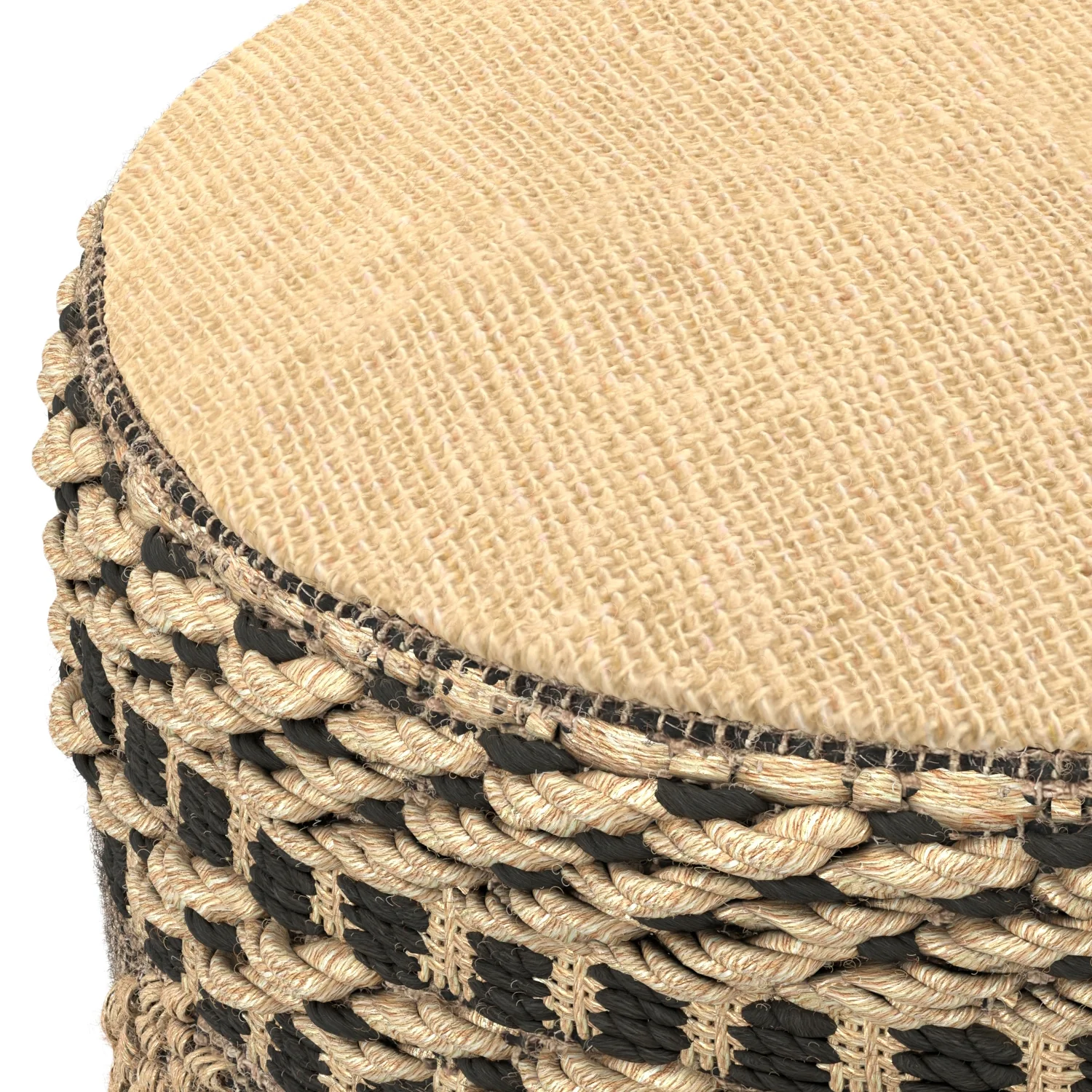 Stella Round Woven Pouf