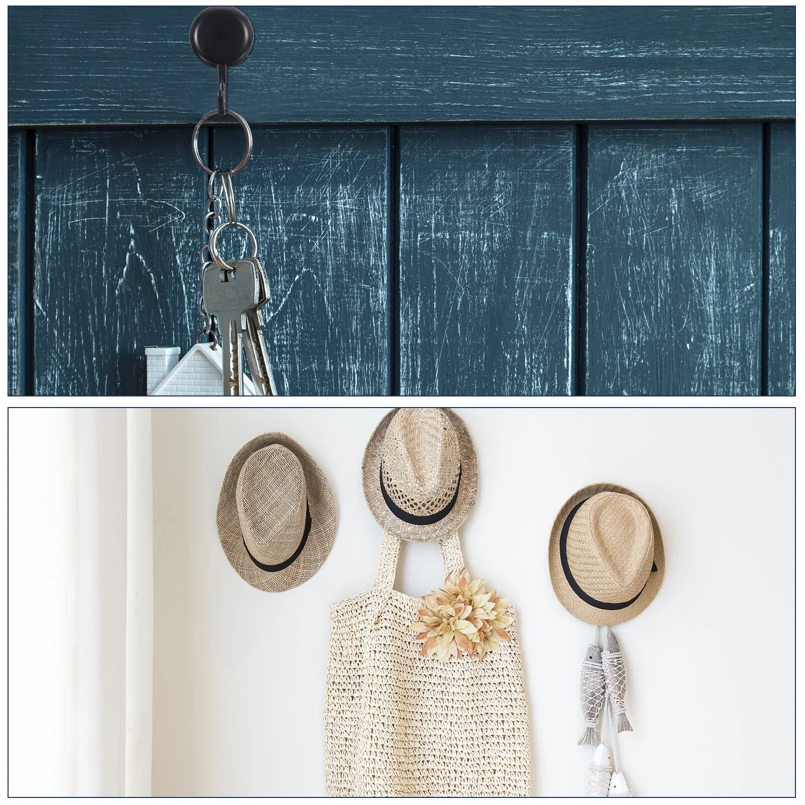 8 Pcs Hat Racks for Baseball Caps, Plastic Adhesive Hat Hooks Hat Hangers