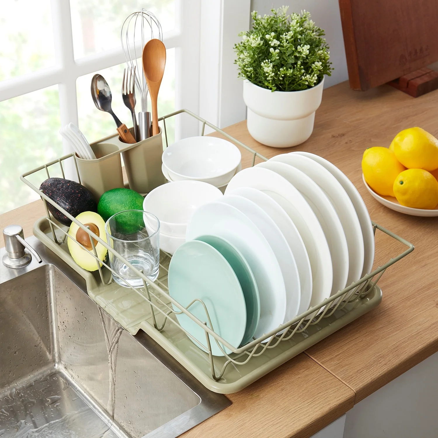 Sweet Home Collection 3-Piece Kitchen Sink Dish Drainer Set
