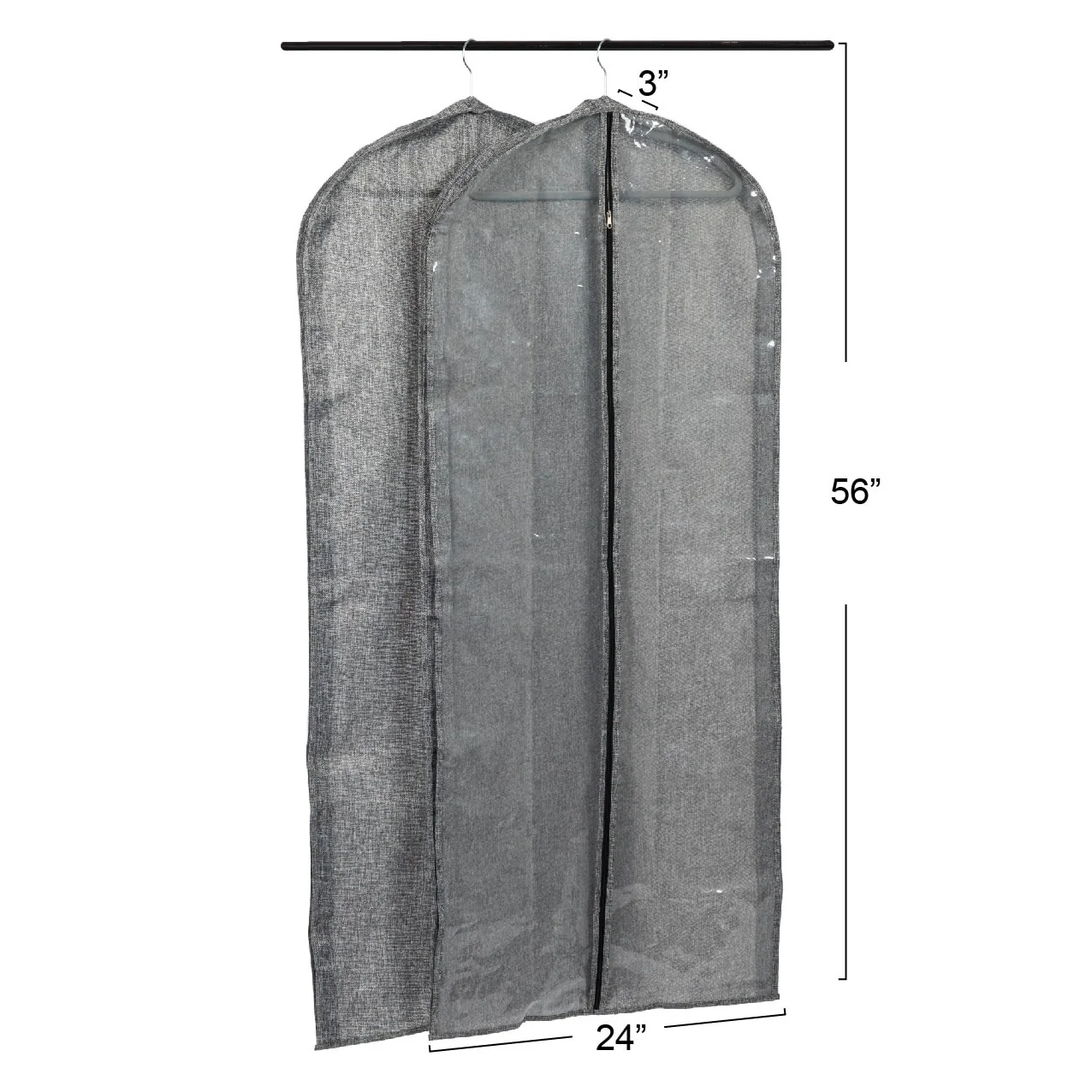 Household Essentials Zippered Garment Storage Bag with Clear Vision Front - 24.0