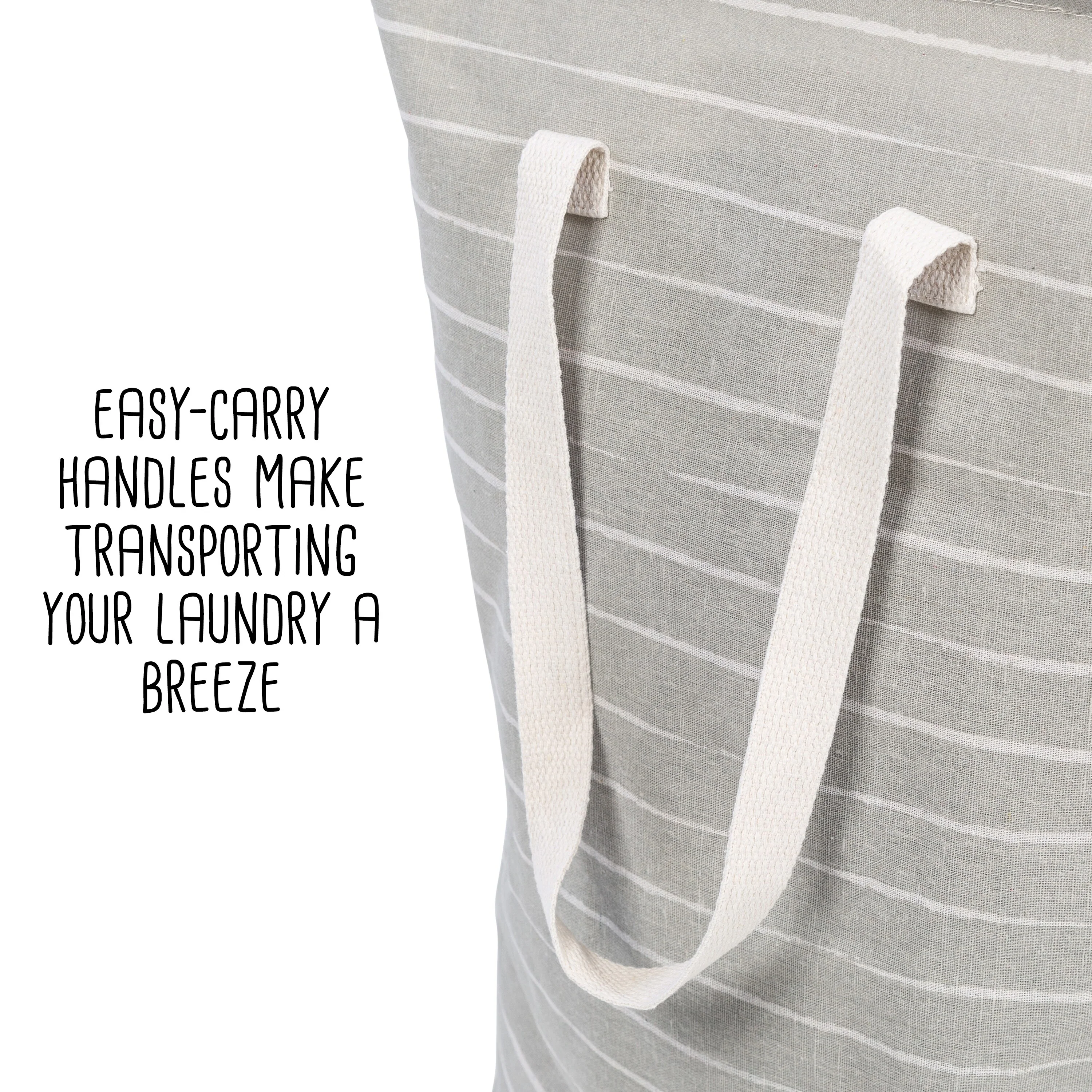 Honey-Can-Do Set of 2 Gray Folding Laundry Hampers with Handles