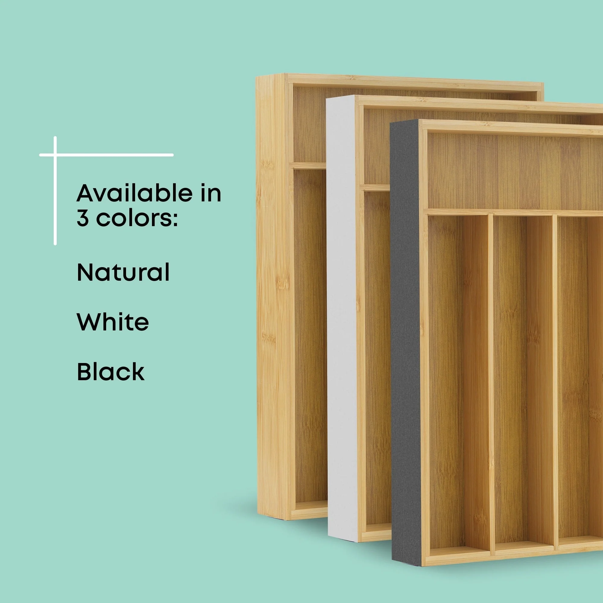 JoyJolt 7 Compartment Bamboo Drawer Organizer