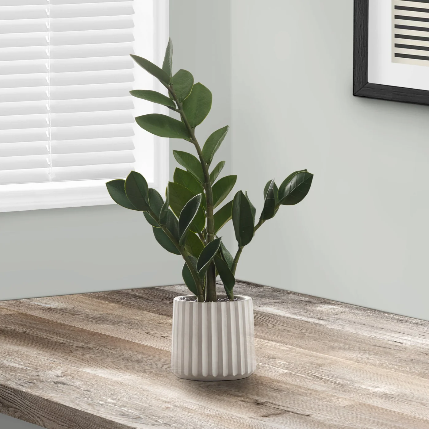 20 Tall Artificial Zz Plant with Grey Pot