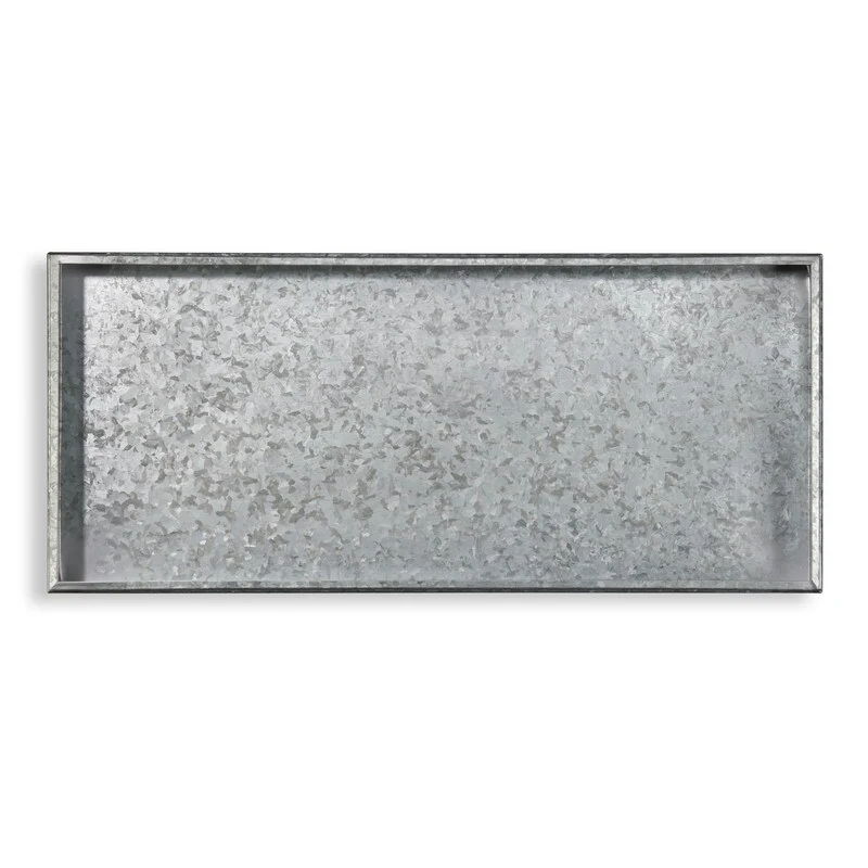 Double Circles Boot Tray for Boots, Shoes, Plants, Pet Bowls, and More, Dark Zinc, Gray Finish by Good Directions