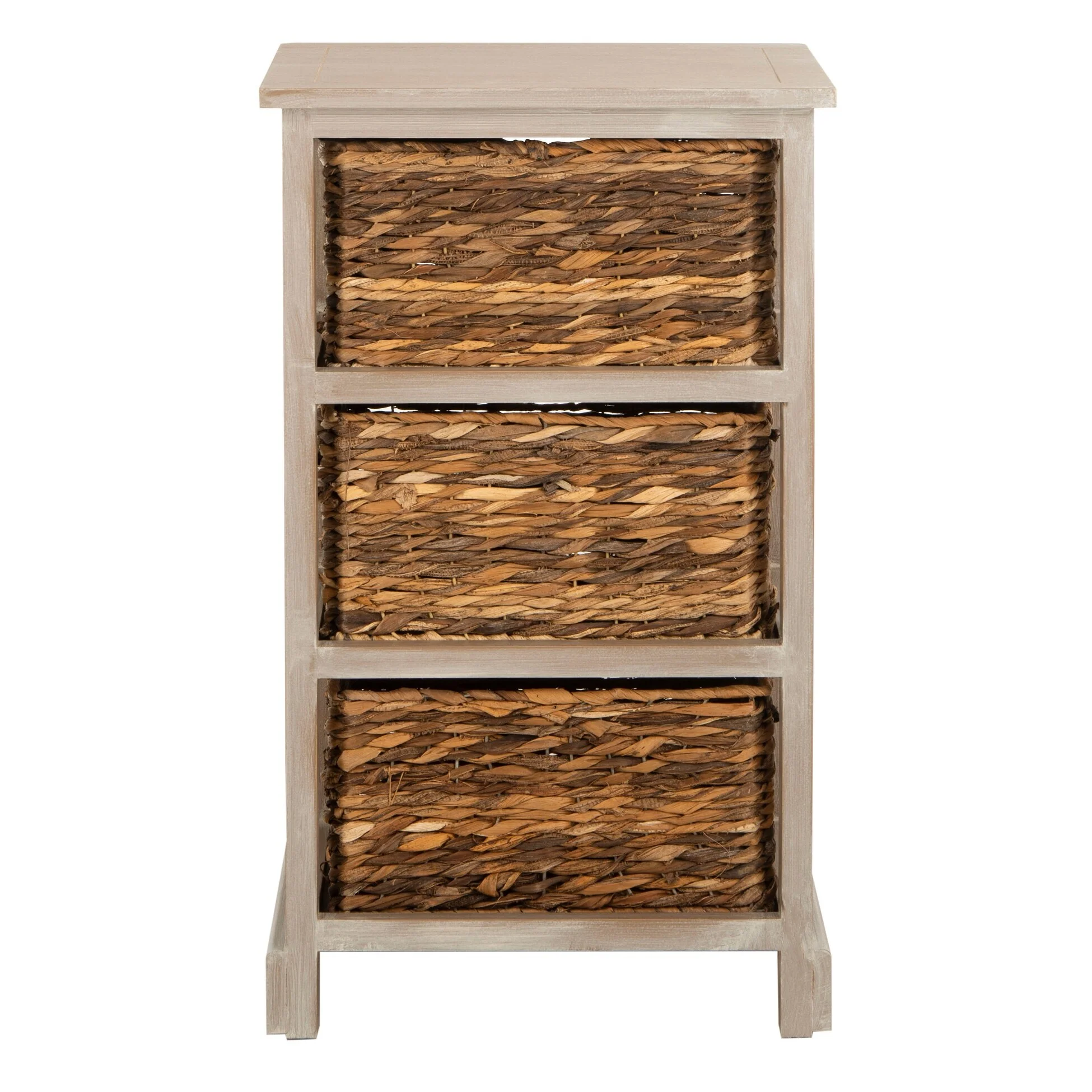 SAFAVIEH Evaline Distressed Black 3 Wicker Basket Storage Unit - 17.3