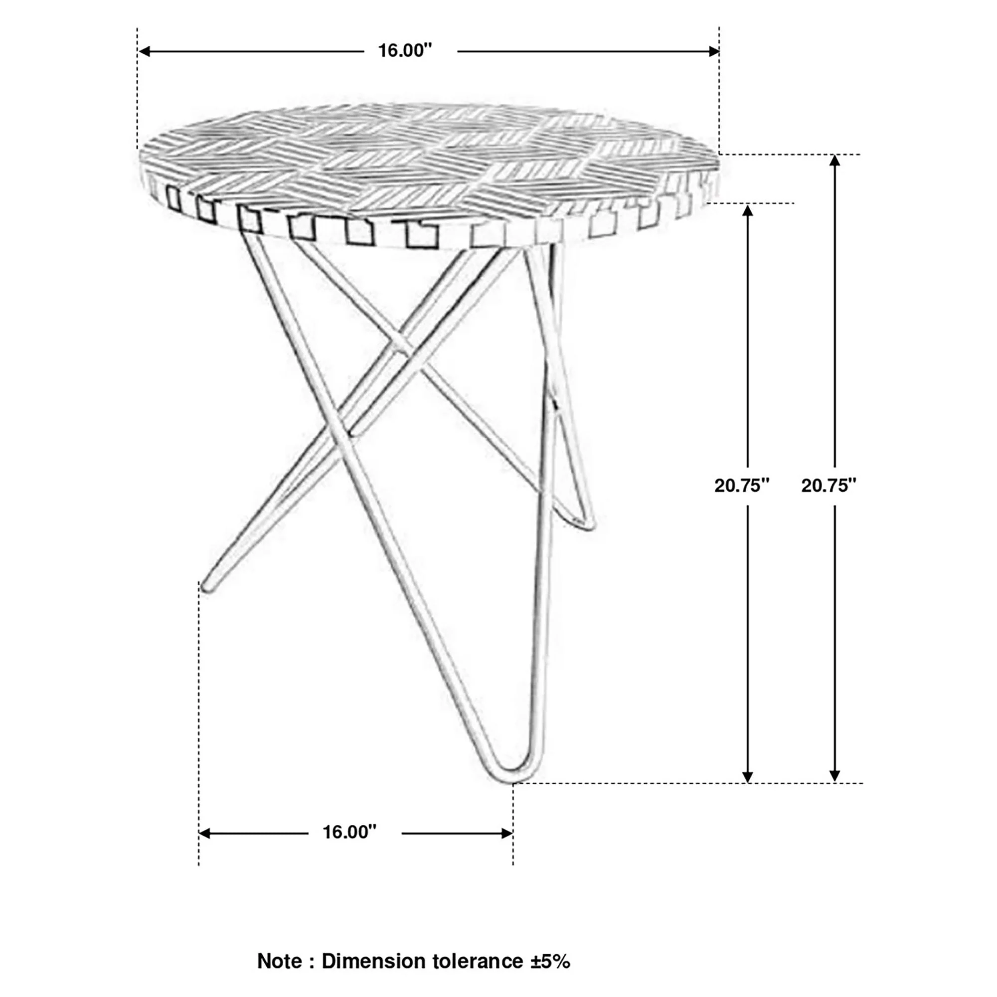 Accent Table with Metal Hairpin Legs and Round Tabletop