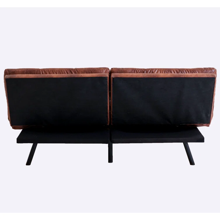 Besharat 70.5" Wide Faux Leather Split Back Convertible Sofa