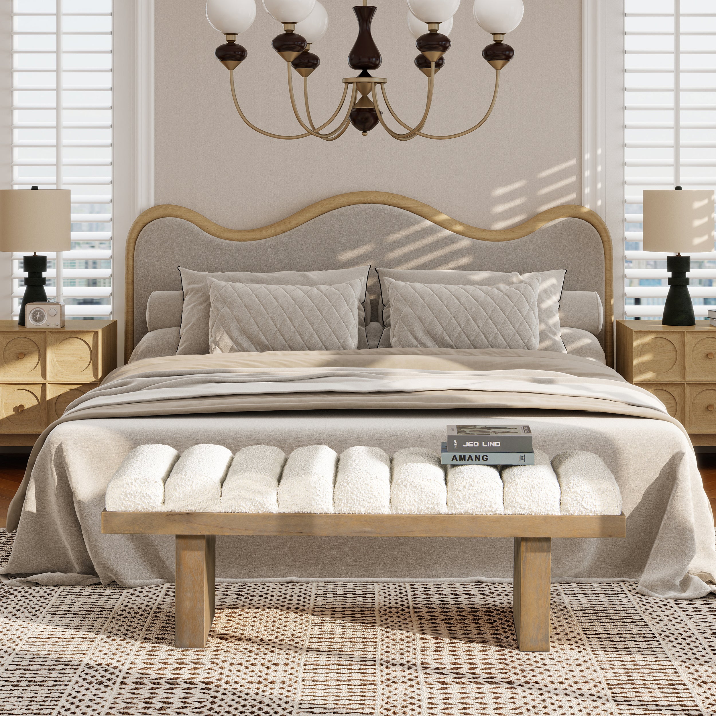 Bella Upholstered Modern Accent Bench