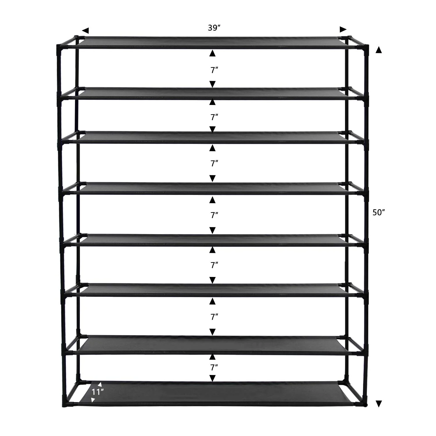 Modern Waterproof Shoe Rack Organizer Tower for Small Spaces Black