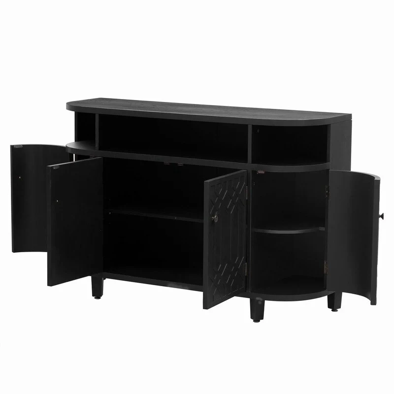 48''W Storage Cabinet with Four Doors and Adjustable Shelves - N/A