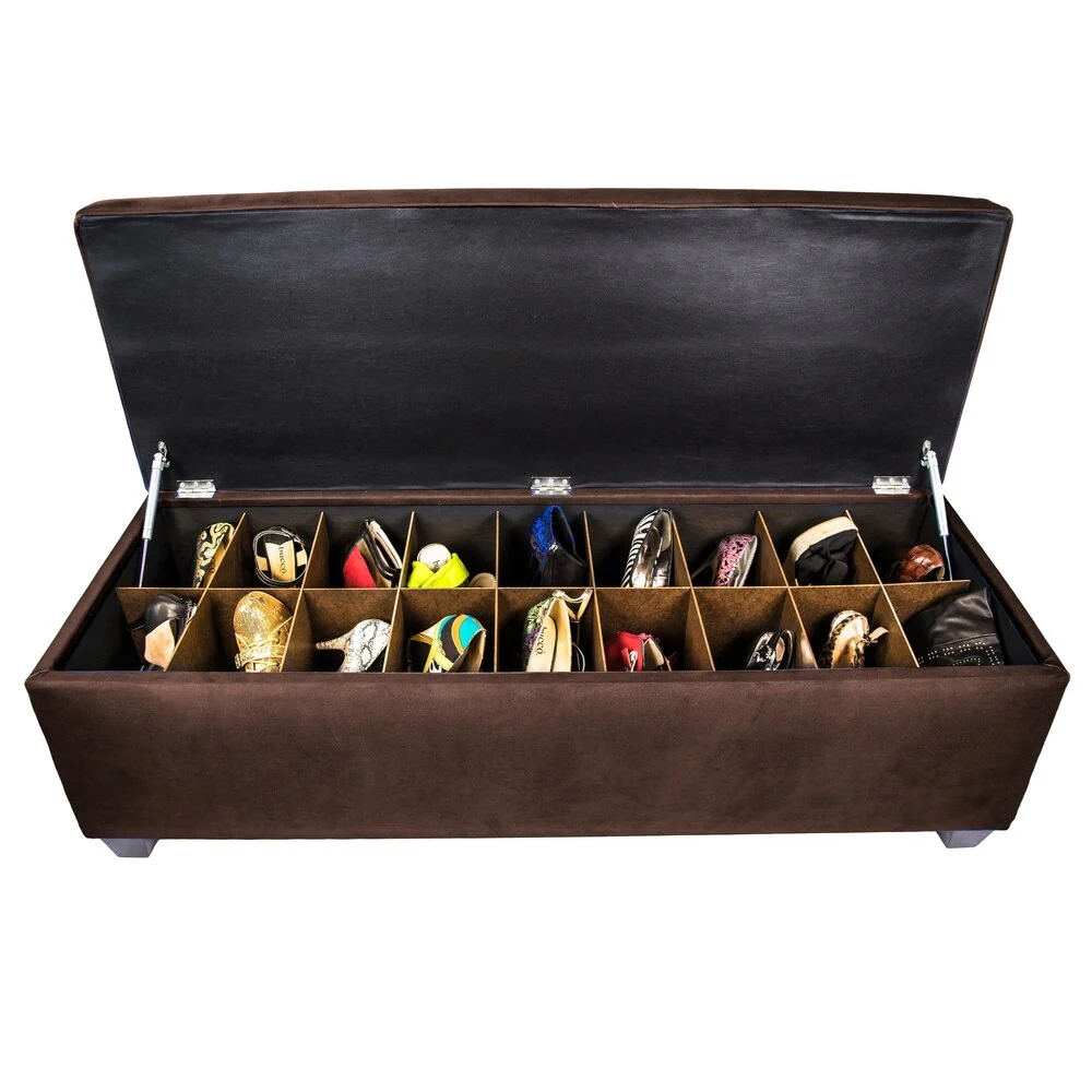 MJL Furniture-Sole Secret Obsession Diamond-tufted Shoe Storage Bench