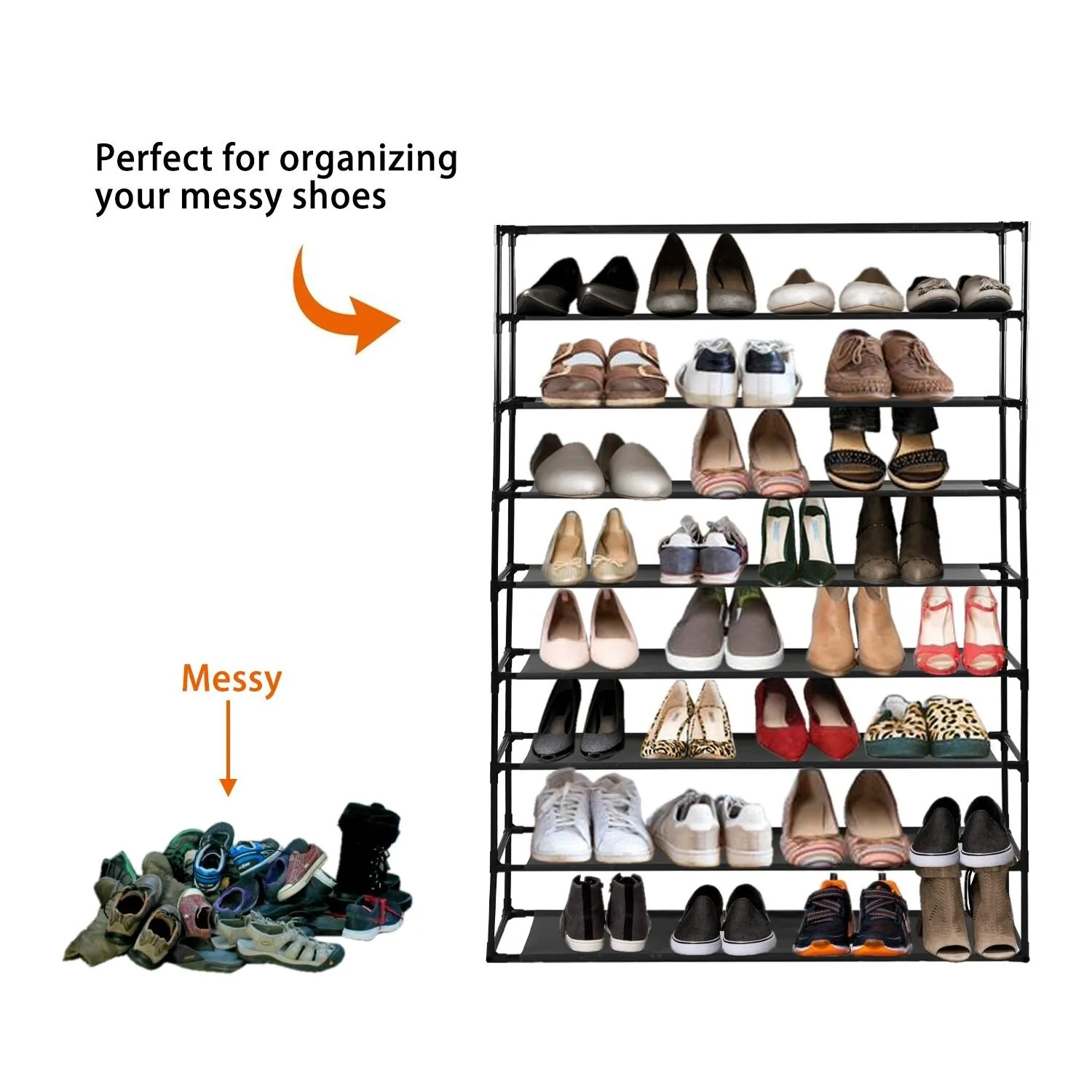Modern Waterproof Shoe Rack Organizer Tower for Small Spaces