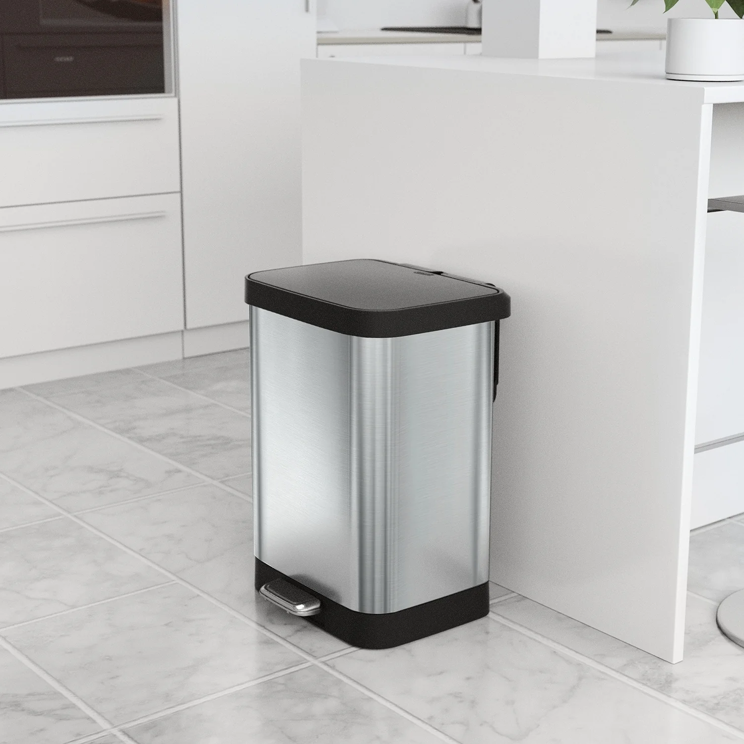 Glad Stainless Steel Step-on Trash Can