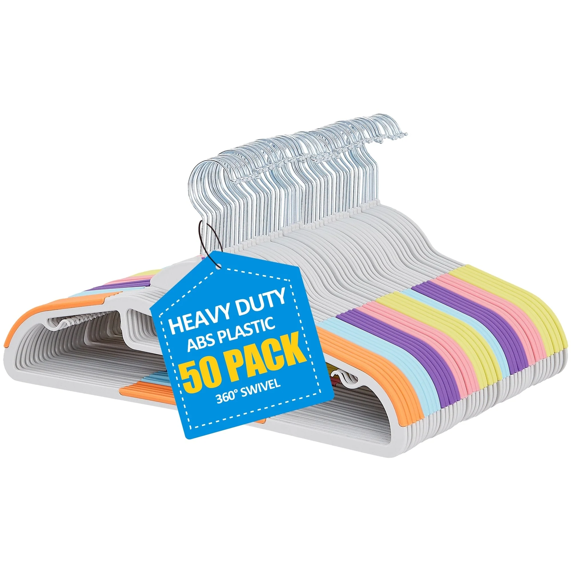 Non-Slip Plastic Clothes Hangers with clips Heavy Duty Dry Wet Clothes Hangers Space-Saving Swivel Hook