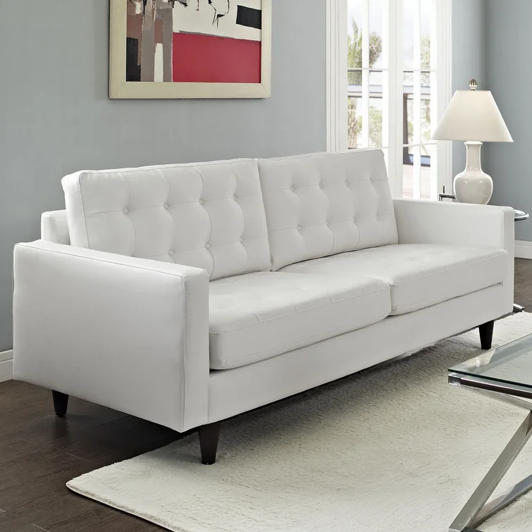 Modway Carson Carrington Eggedal Tufted Bonded Leather Sofa