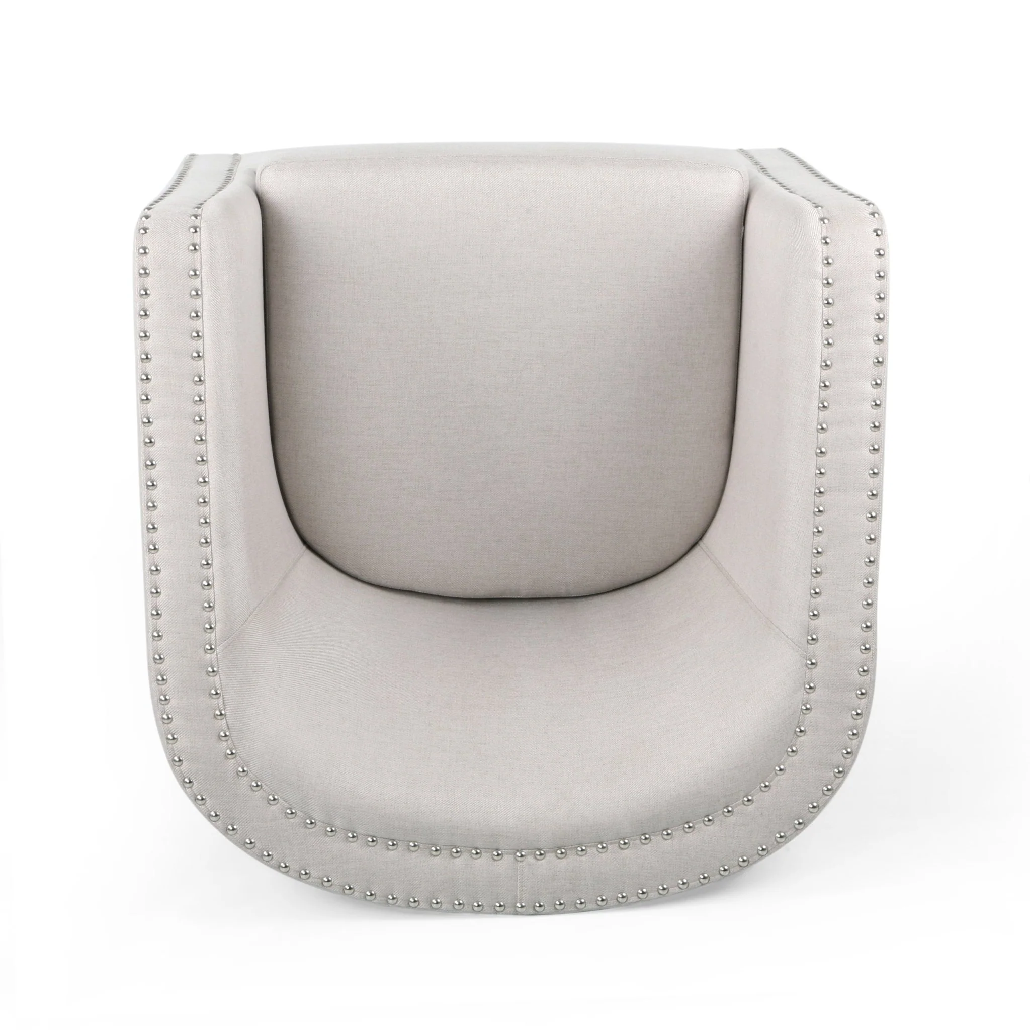 Riverbed Upholstered Swivel Chair with Nailhead Trim and Sloped Arms