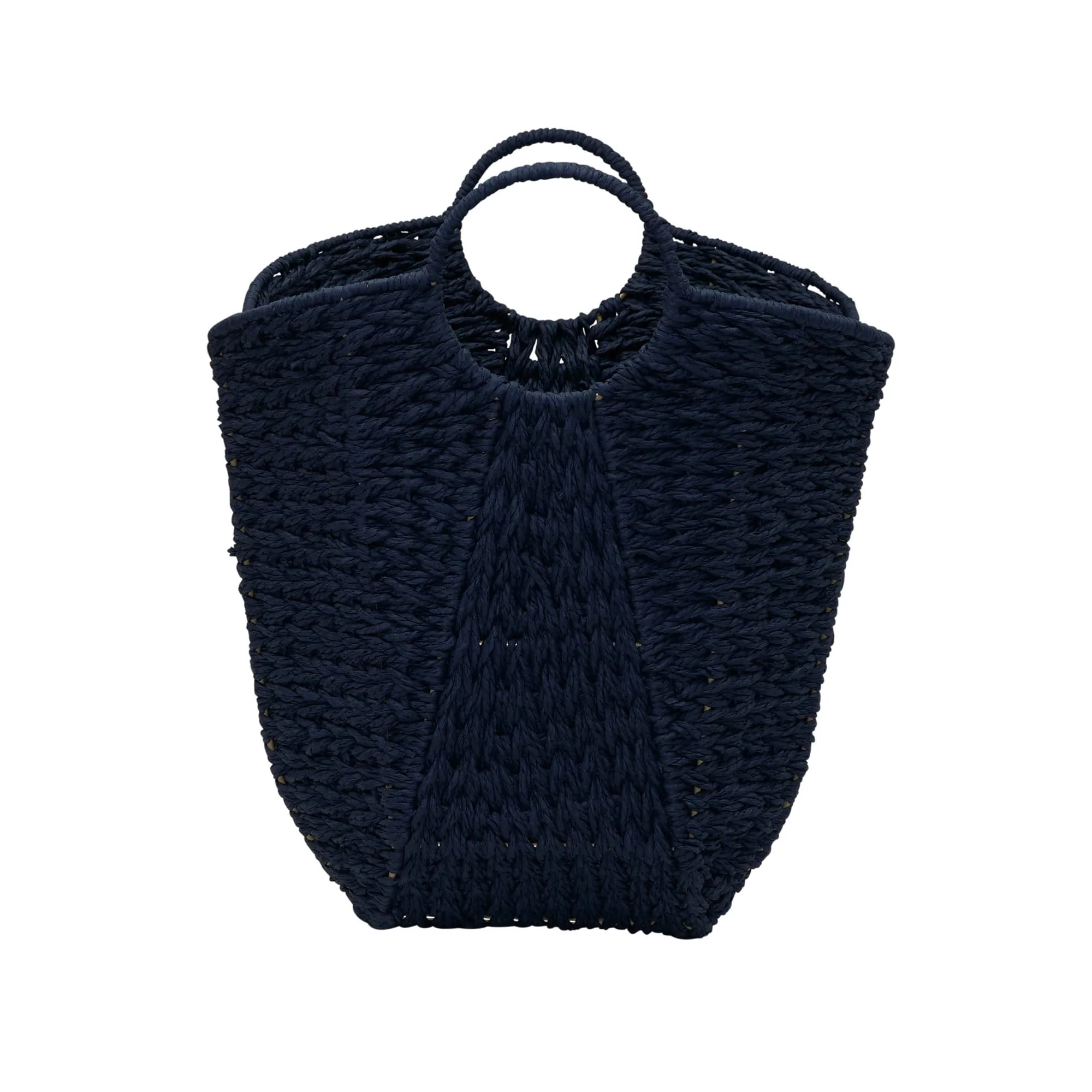 Household Essentials Woven Paper Rope Storage Basket with Handles