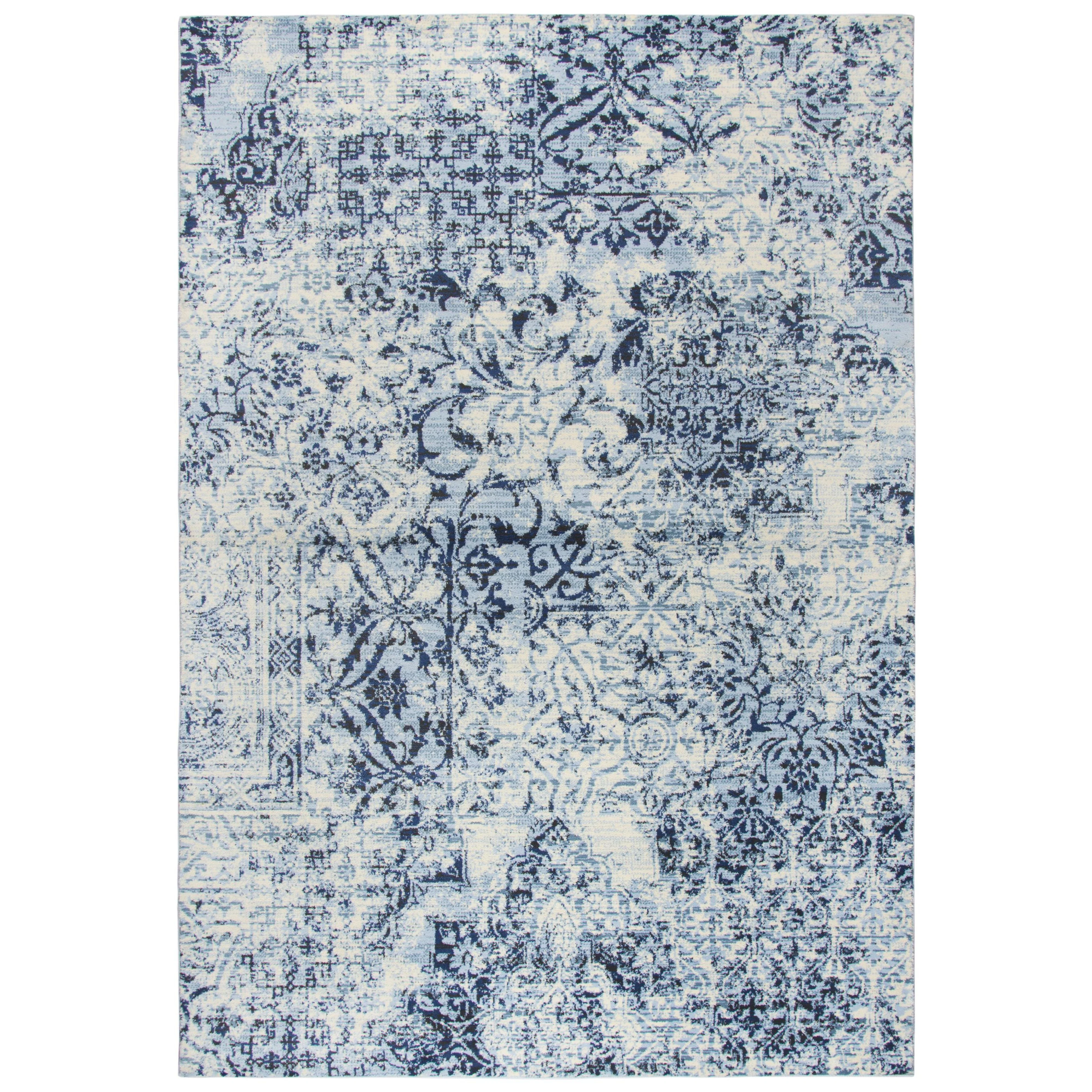 Panache Power Loomed Distress Patchwork Area Rug
