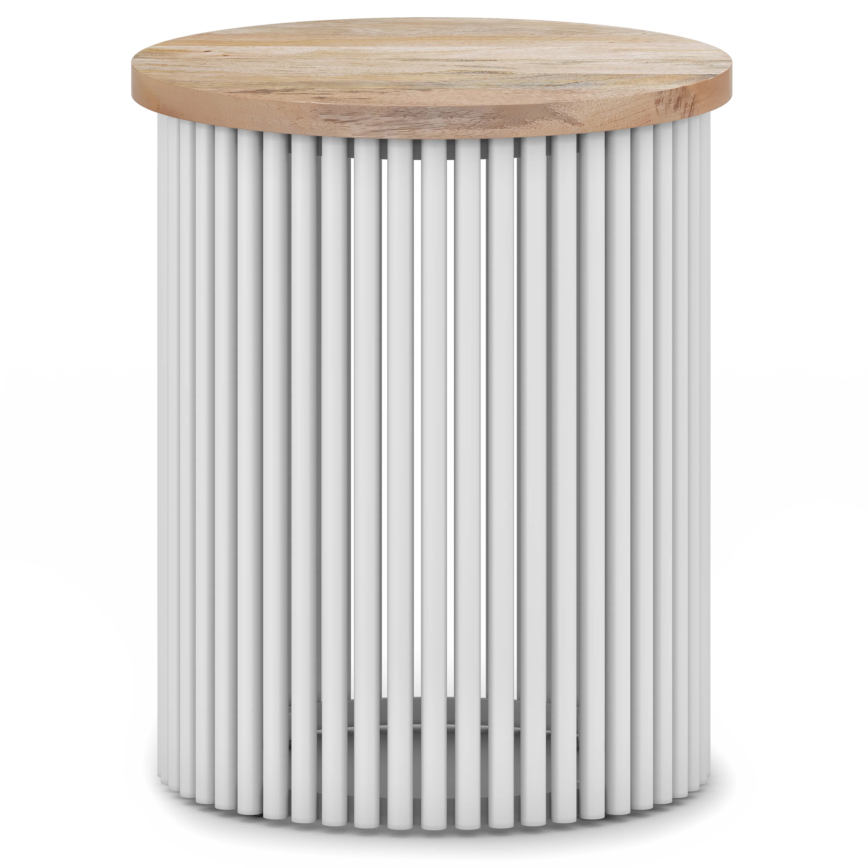 Valiant Cylinder-Shaped Accent Table with Pipe Design Base