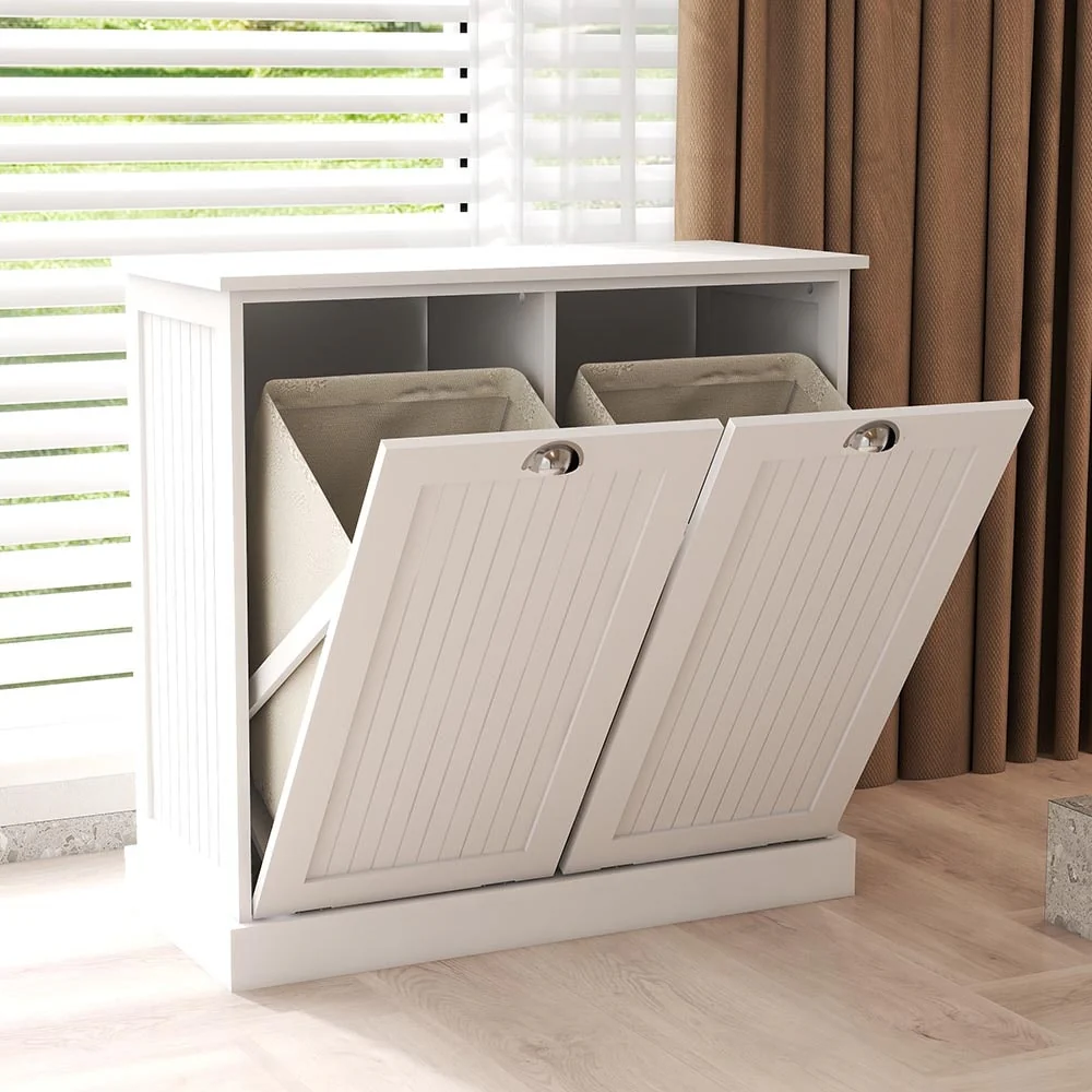 Double Tilt-Out Laundry Cabinet, Kitchen Trash Cabinet