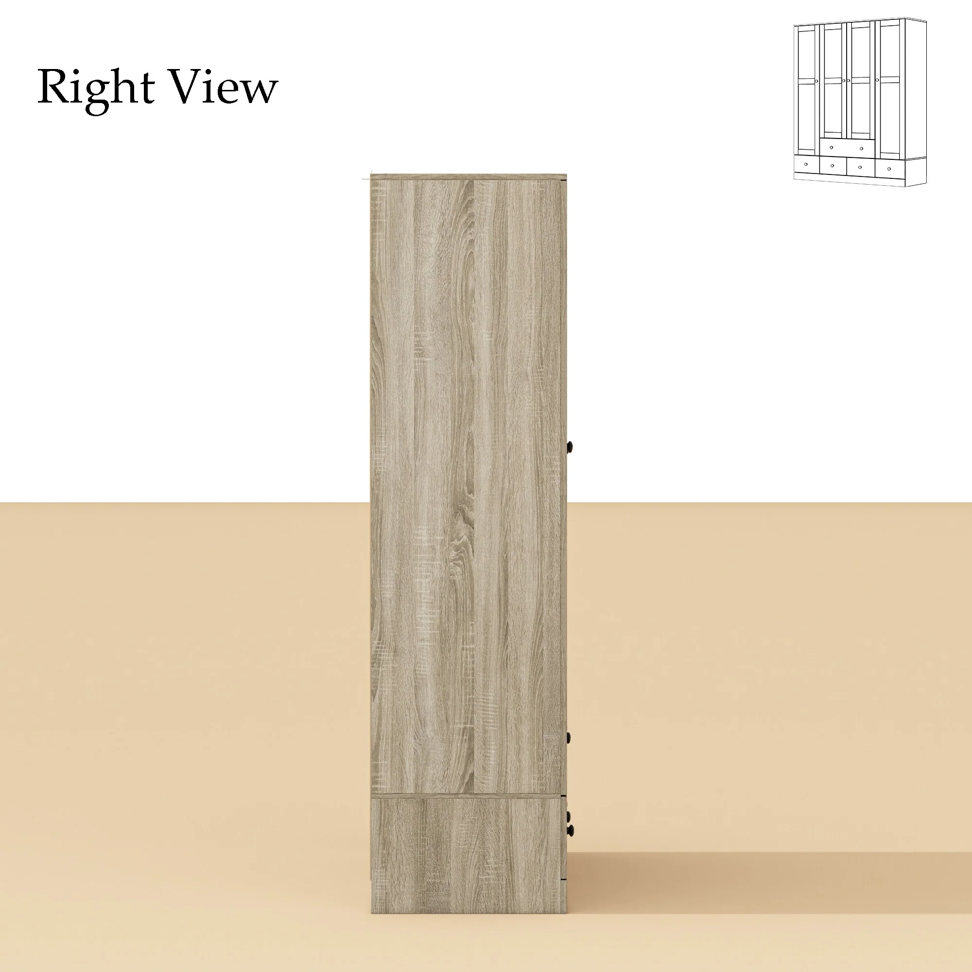 Contemporary Modern Freestanding Wardrobe Armoire Closet, 70