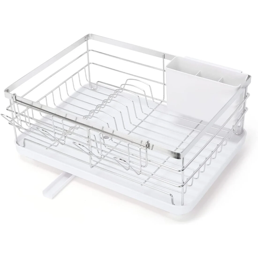 Counter Dish Drying Rack with Utensil Holder