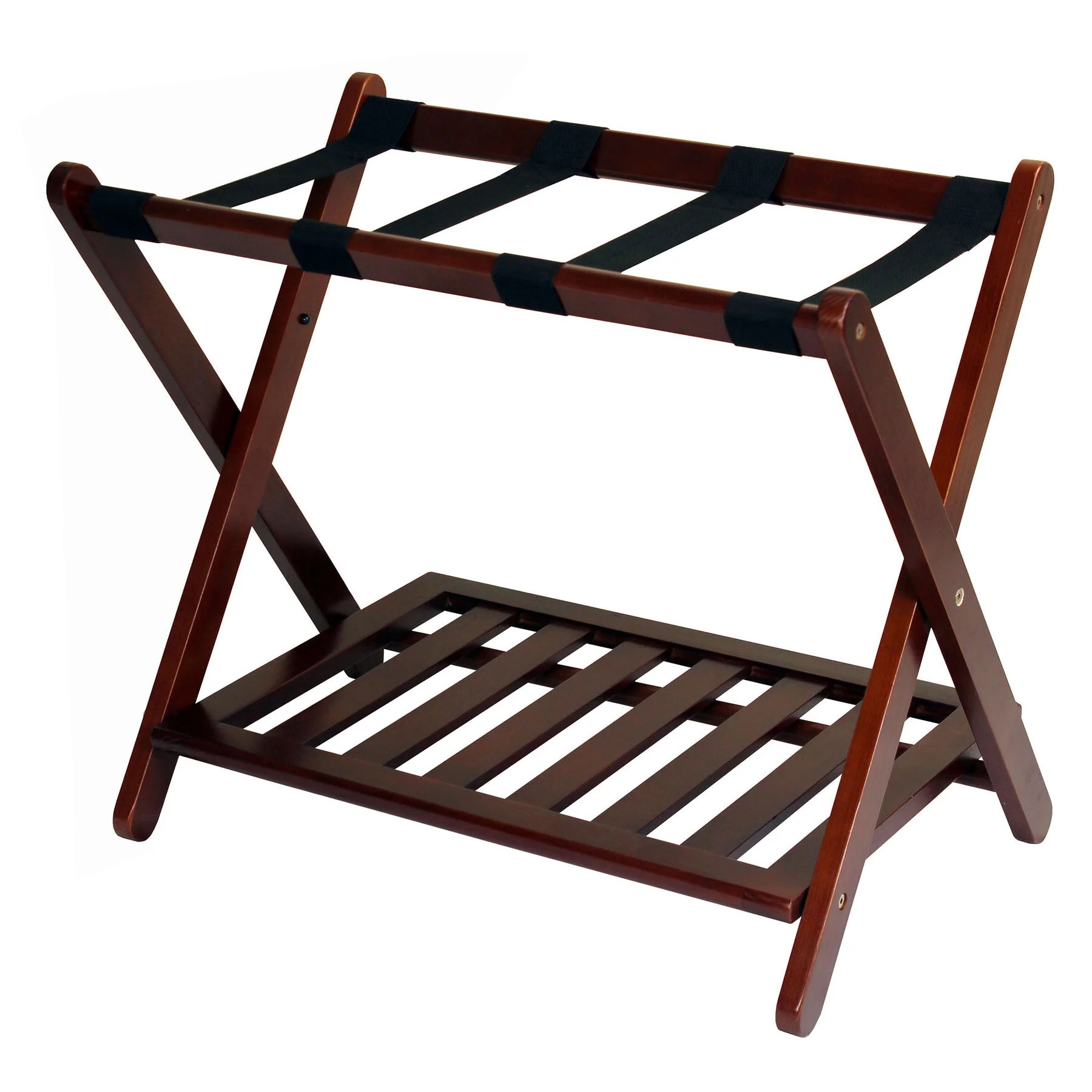 Hotel-style Luggage Rack with Shelf