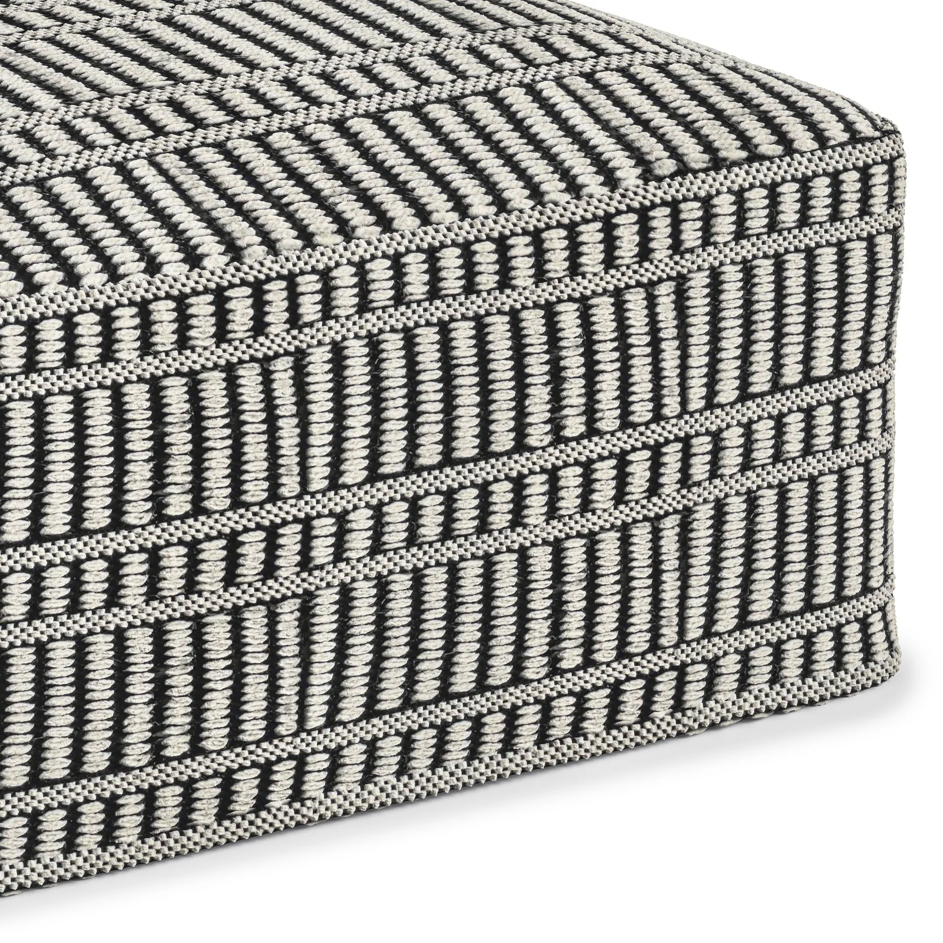 Recycled PET Square Woven Pouf