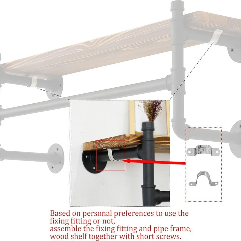 Wall Mounted Clothes Rack with Shelf