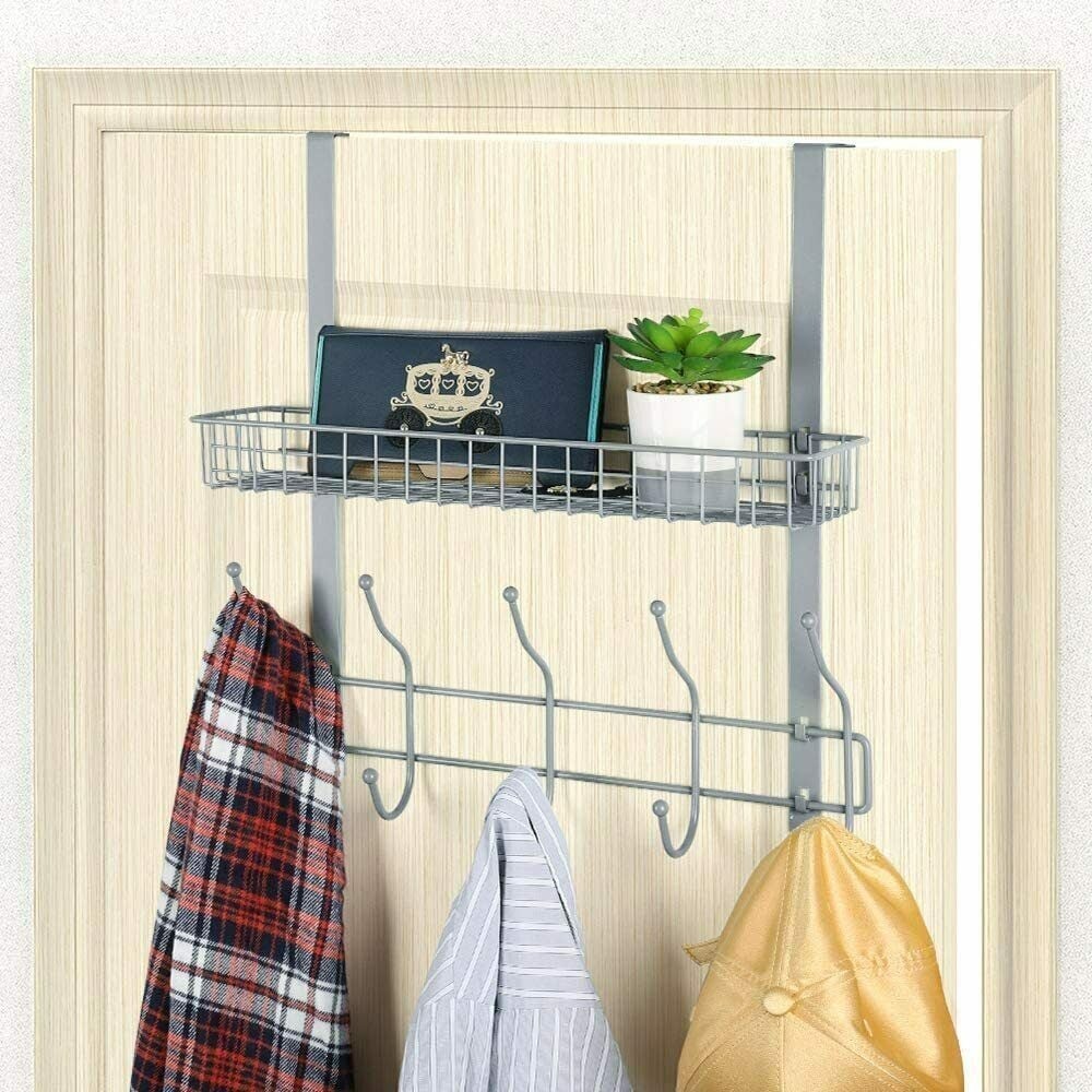 Over The Door Shelf Organizer with 5 Hook