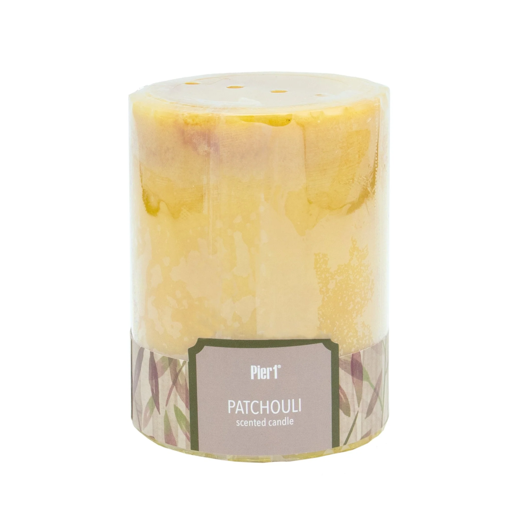 Pier 1 Patchouli 3x4 Solid Pillar Candle