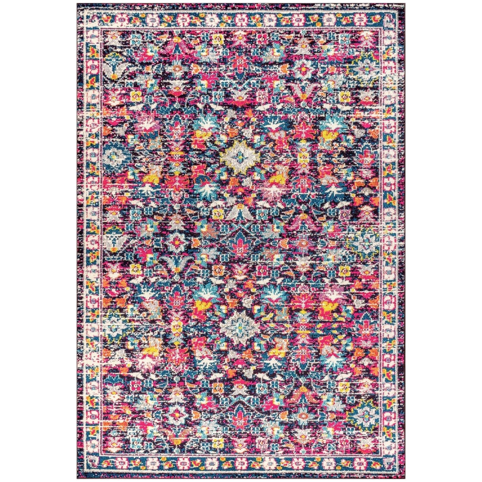 Modern Persian Boho Floral Area Rug