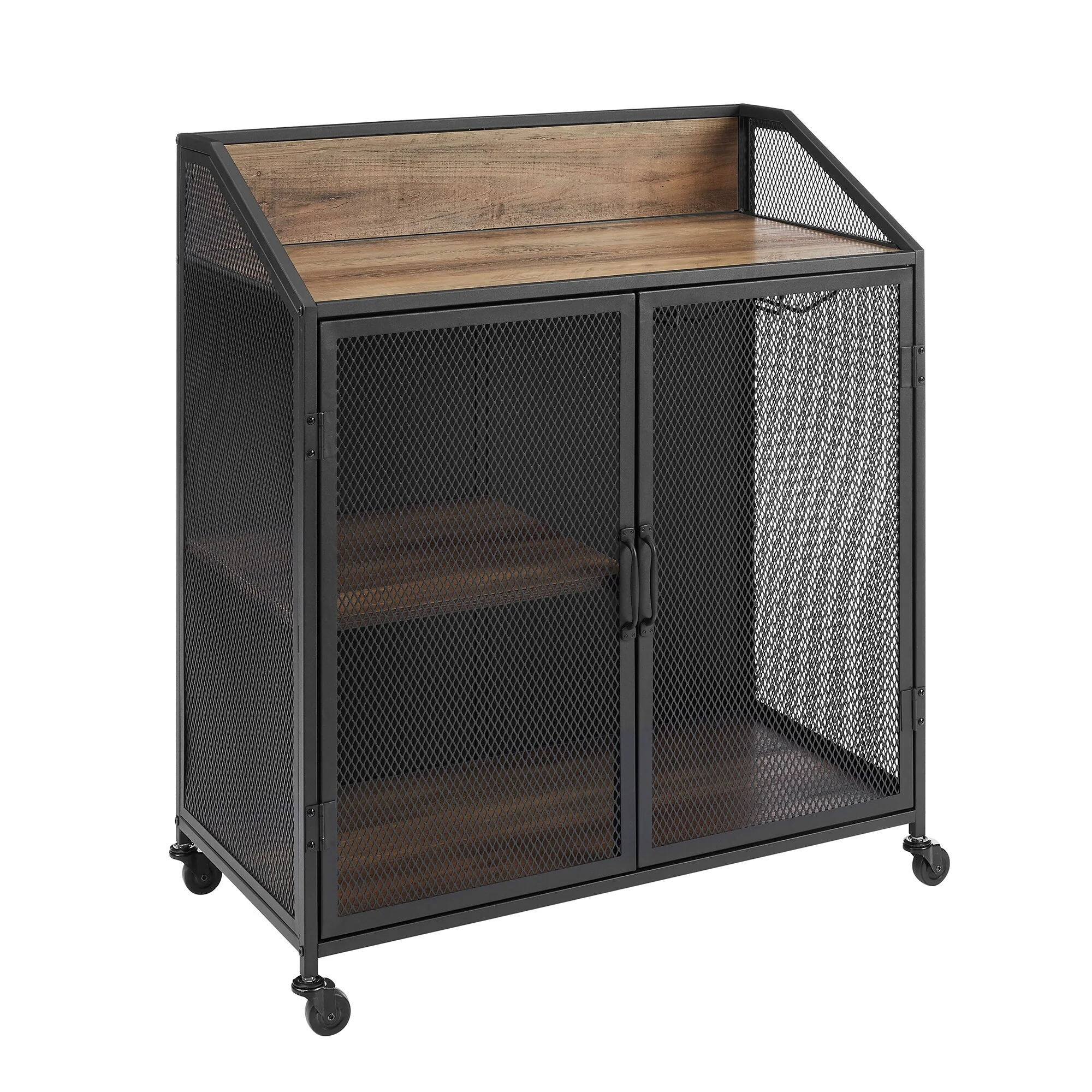 Middlebrook Pierpont Industrial Mesh Bar Cabinet