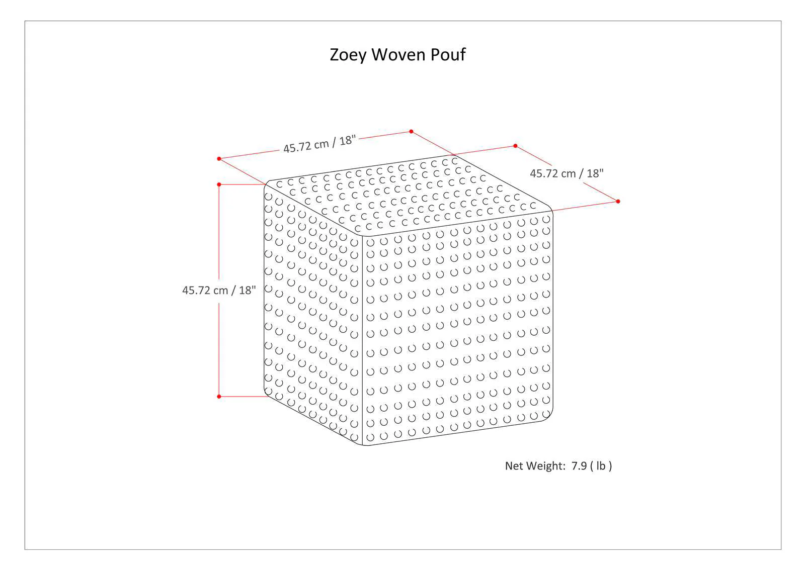 Enigmosis Weave Cube Pouf with Zipper